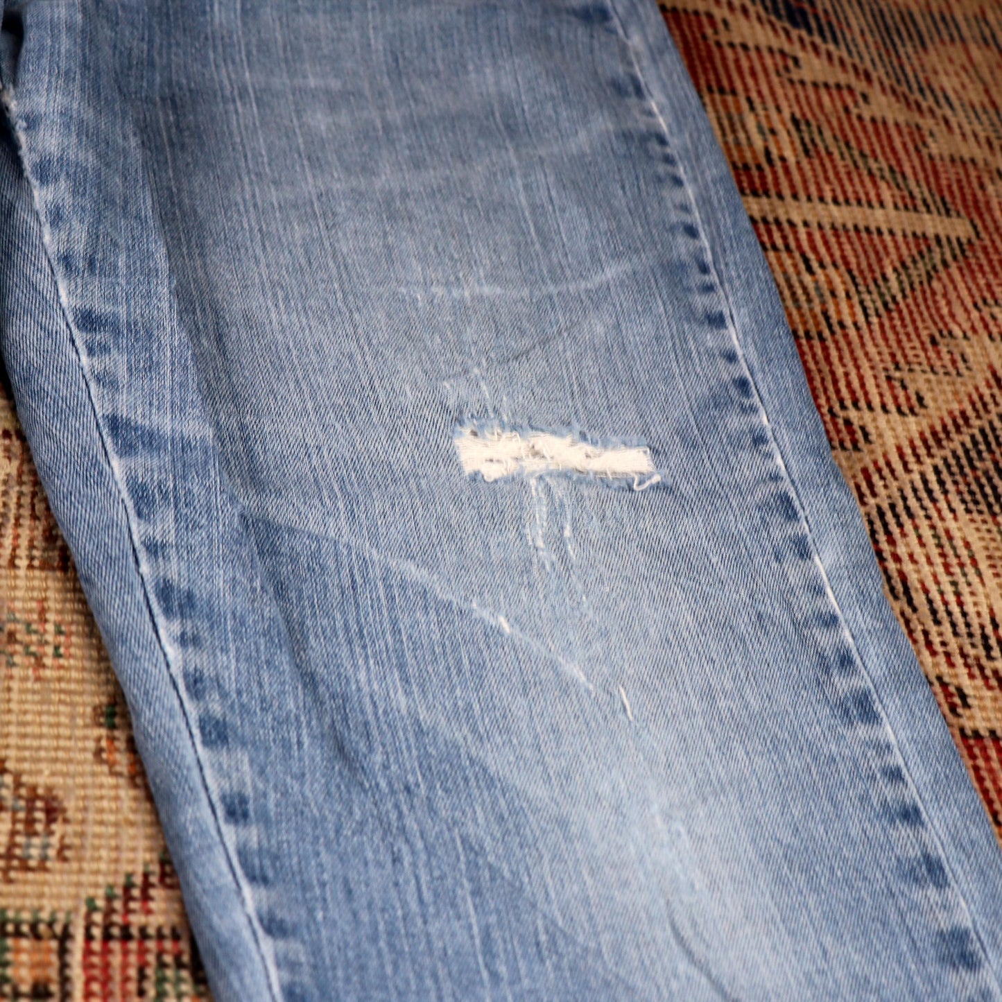 Lee W30 L30 Straight Leg Relaxed Fit Classic Ripped Style Blue Denim Jeans
