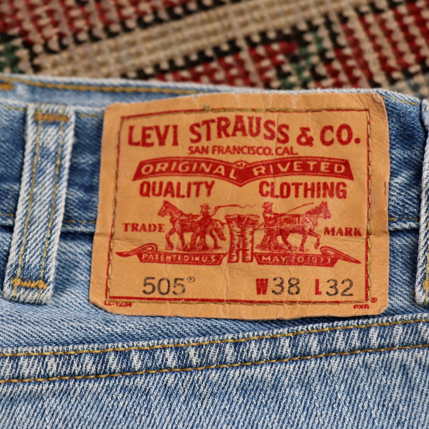 Levi's 505 W36 L32 Straight Leg Regular Fit Blue Denim Jeans