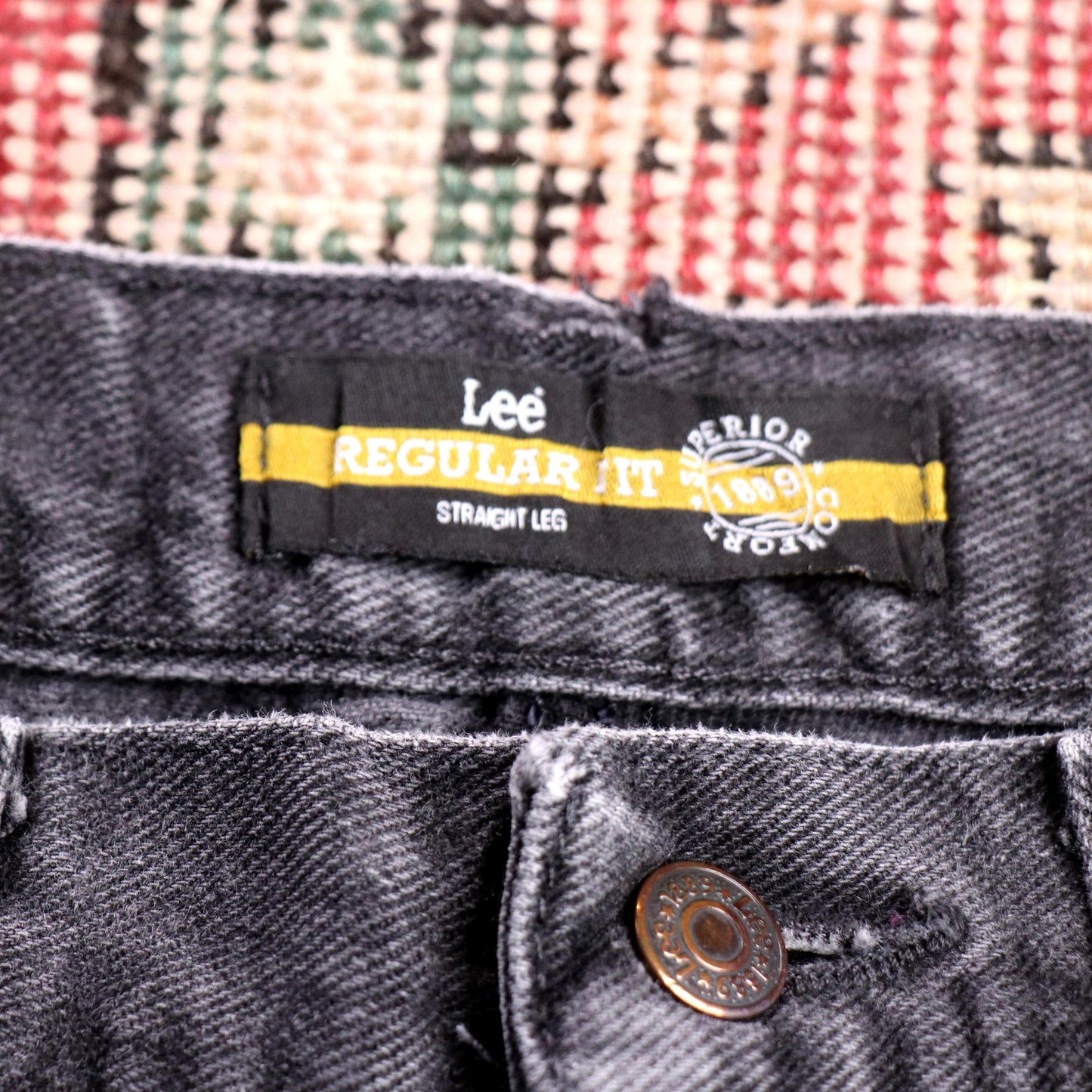 Lee W34 L33 Straight Leg Relaxed Fit Black Denim Jeans