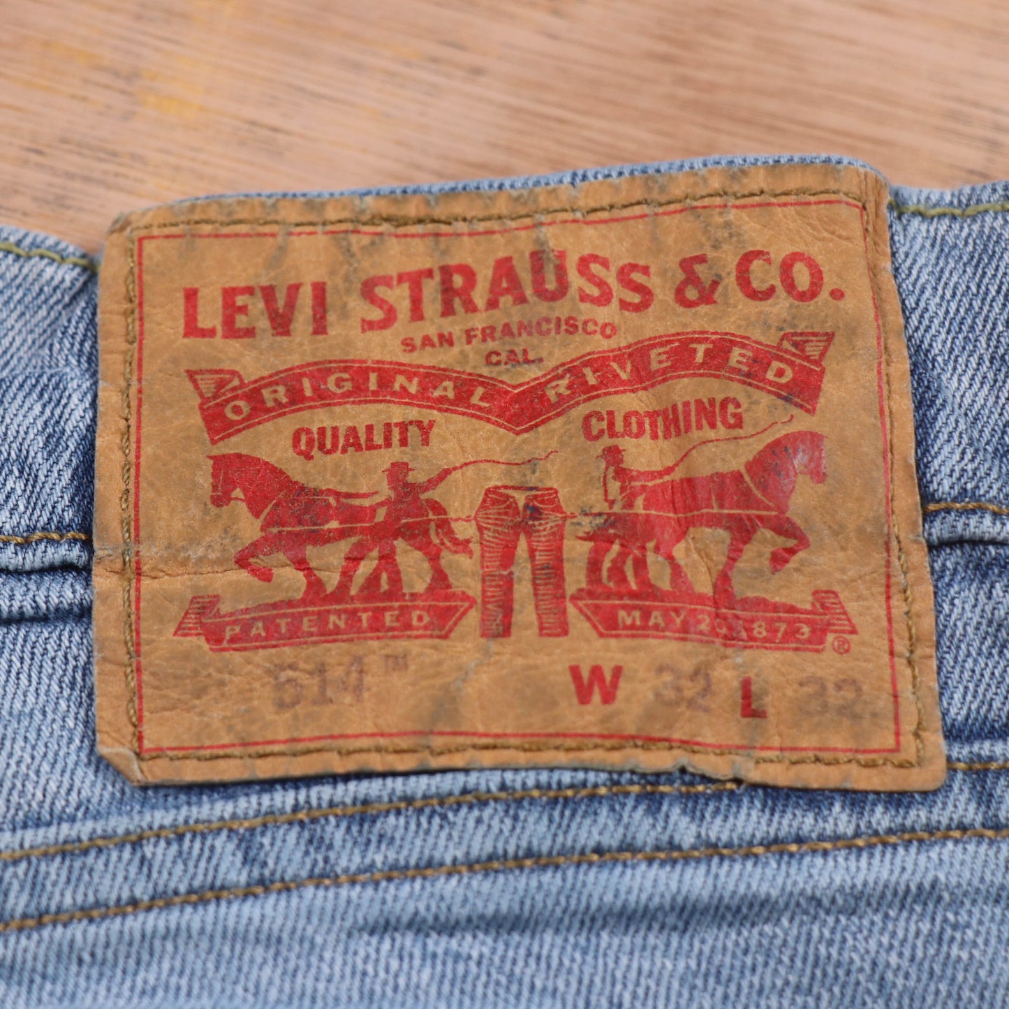 Levi's 514 Red Tab W32 L31 Straight Leg Blue Denim Jeans