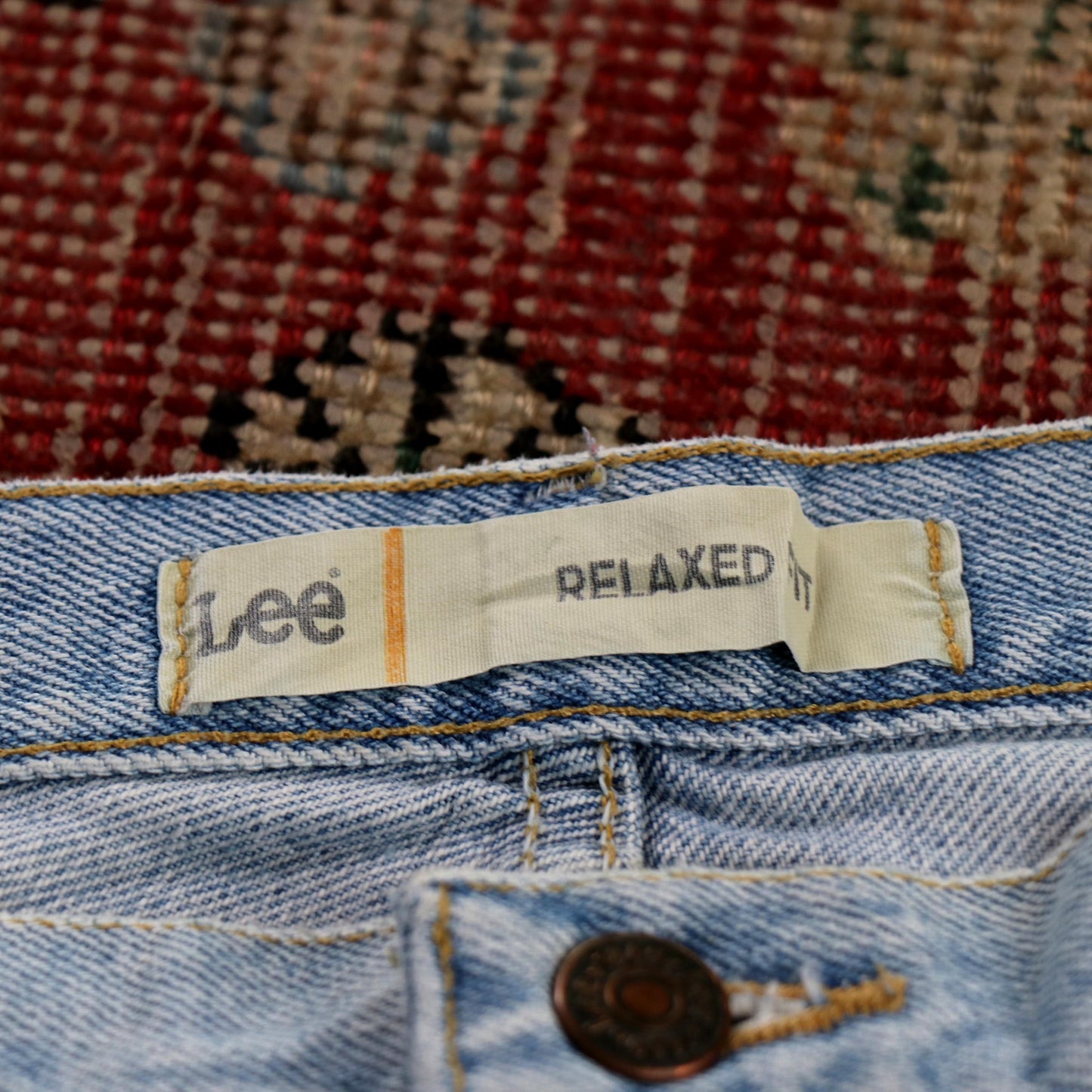 Lee W38 L30 Tapered Leg Loose Fit Blue Denim Jeans