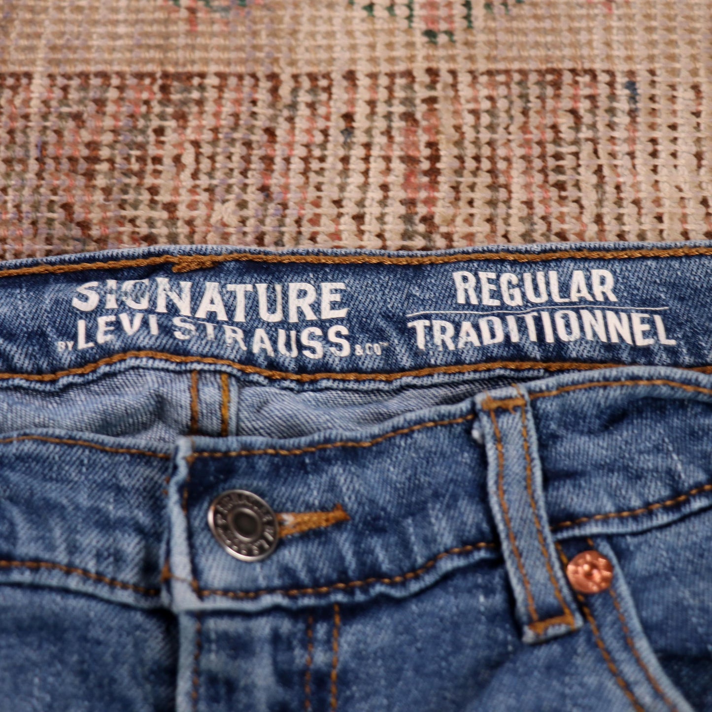 Levi's Signature W32 L28 Straight Leg Regular Fit Blue Denim Jeans