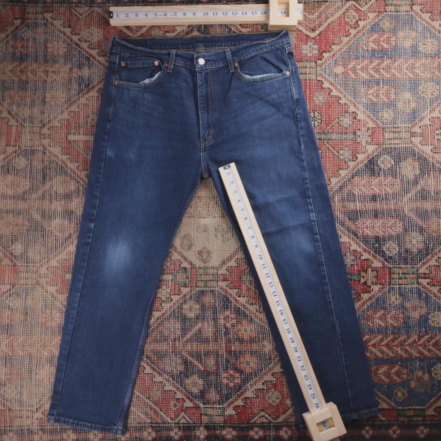 Levi's 505 Red Tab W34 L24 Straight Leg Regular Fit Blue Denim Jeans