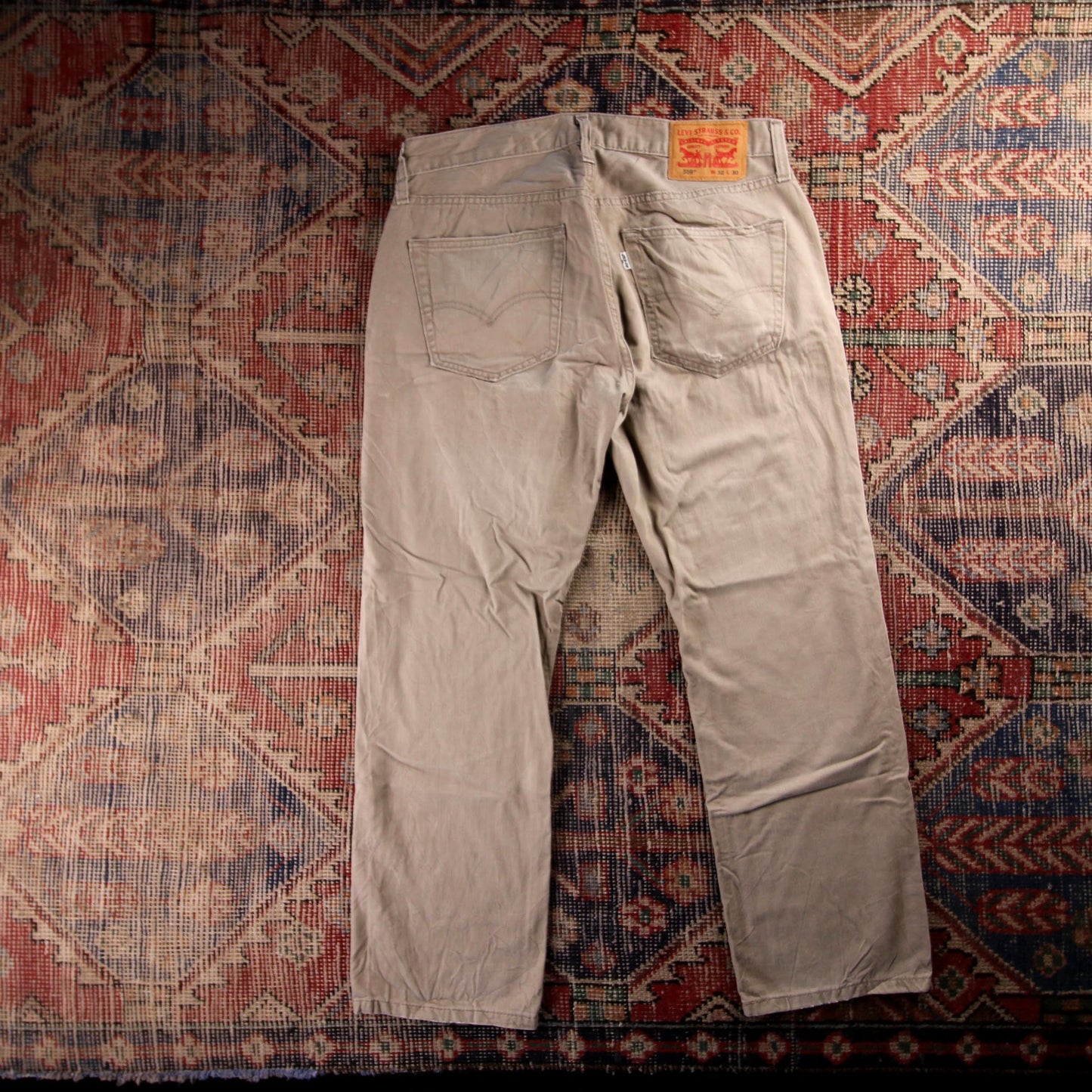 Levi's 559 Red Tab W32 L28 Straight Leg Relaxed Fit Beige Denim Jeans