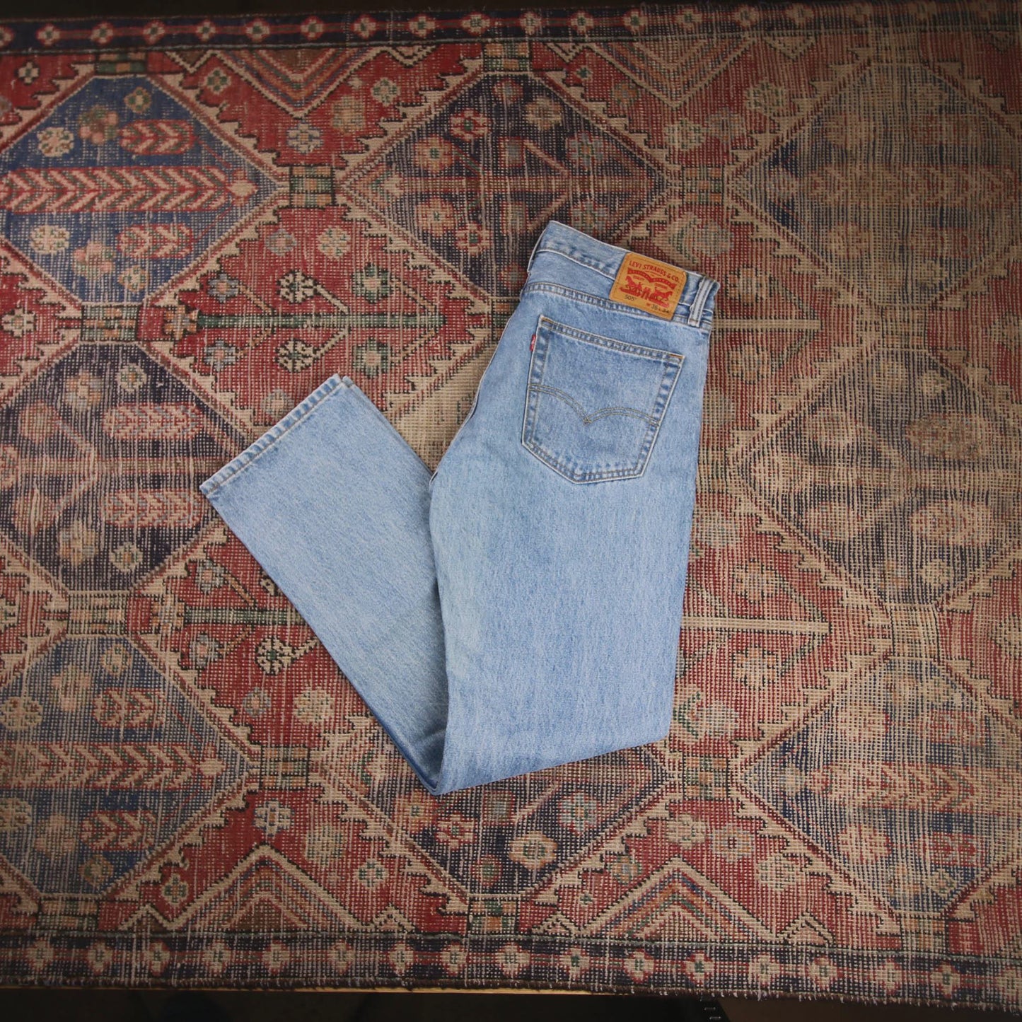 Levi's 505 W36 L34 Straight Leg Regular Fit Blue Denim Jeans