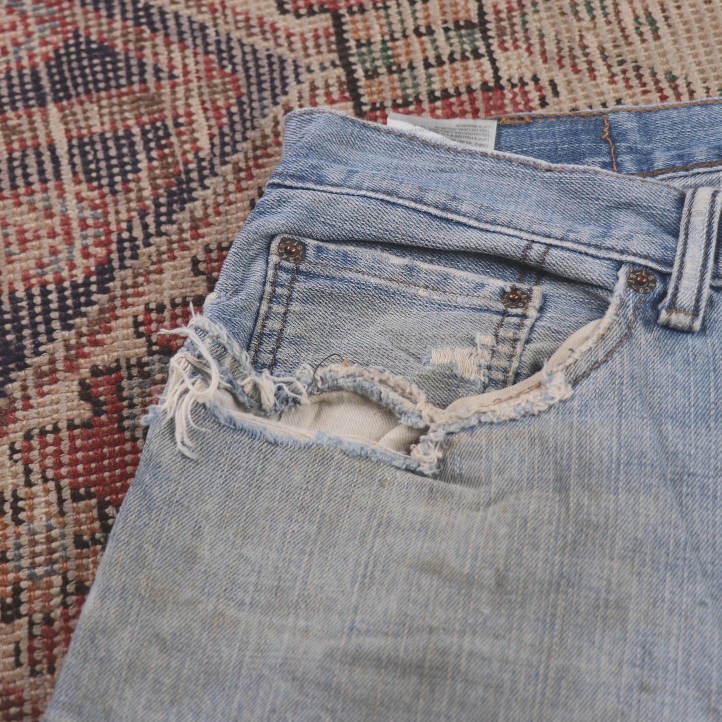 Levi's 569 W36 L30 Straight Leg Loose Fit Classic Ripped Style Blue Denim Jeans