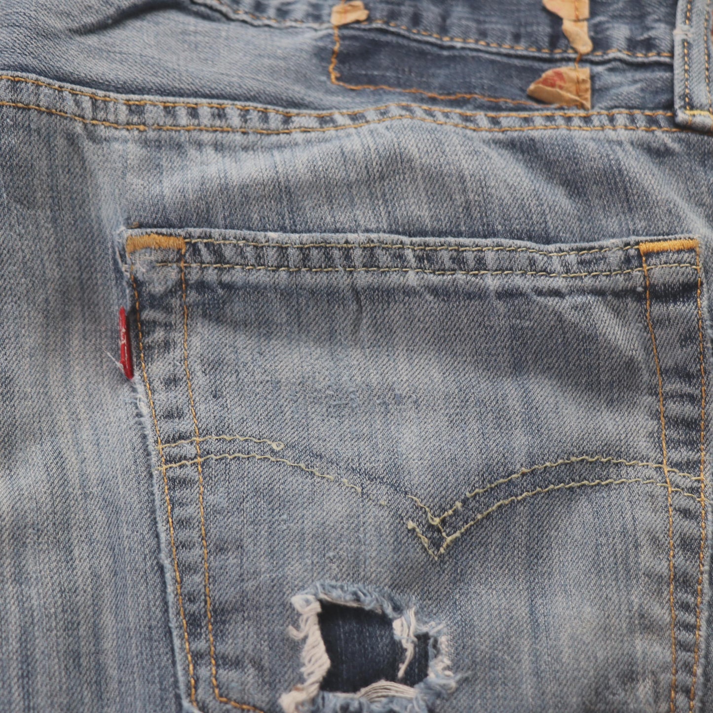 Levi's W34 L28 Straight Leg Classic Ripped Style Blue Denim Jeans