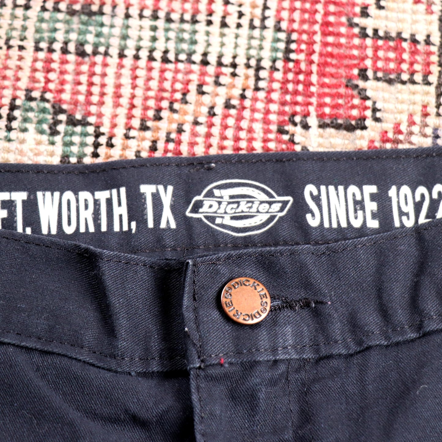 Dickies W36 L29 Straight Leg Black Cotton Blend Trousers