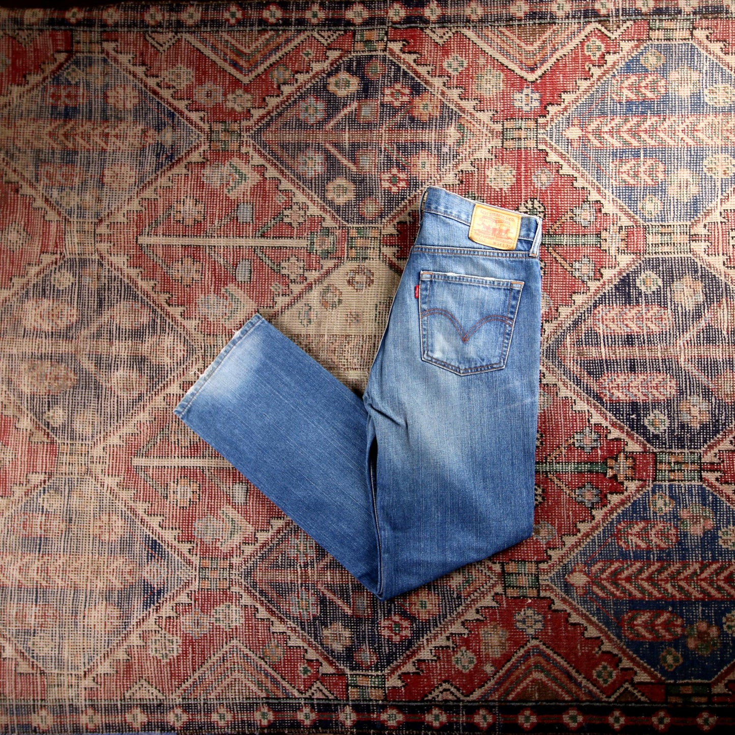 Levi's 552 Red Tab W32 L32 Straight Leg Jeans Blue Denim Jeans