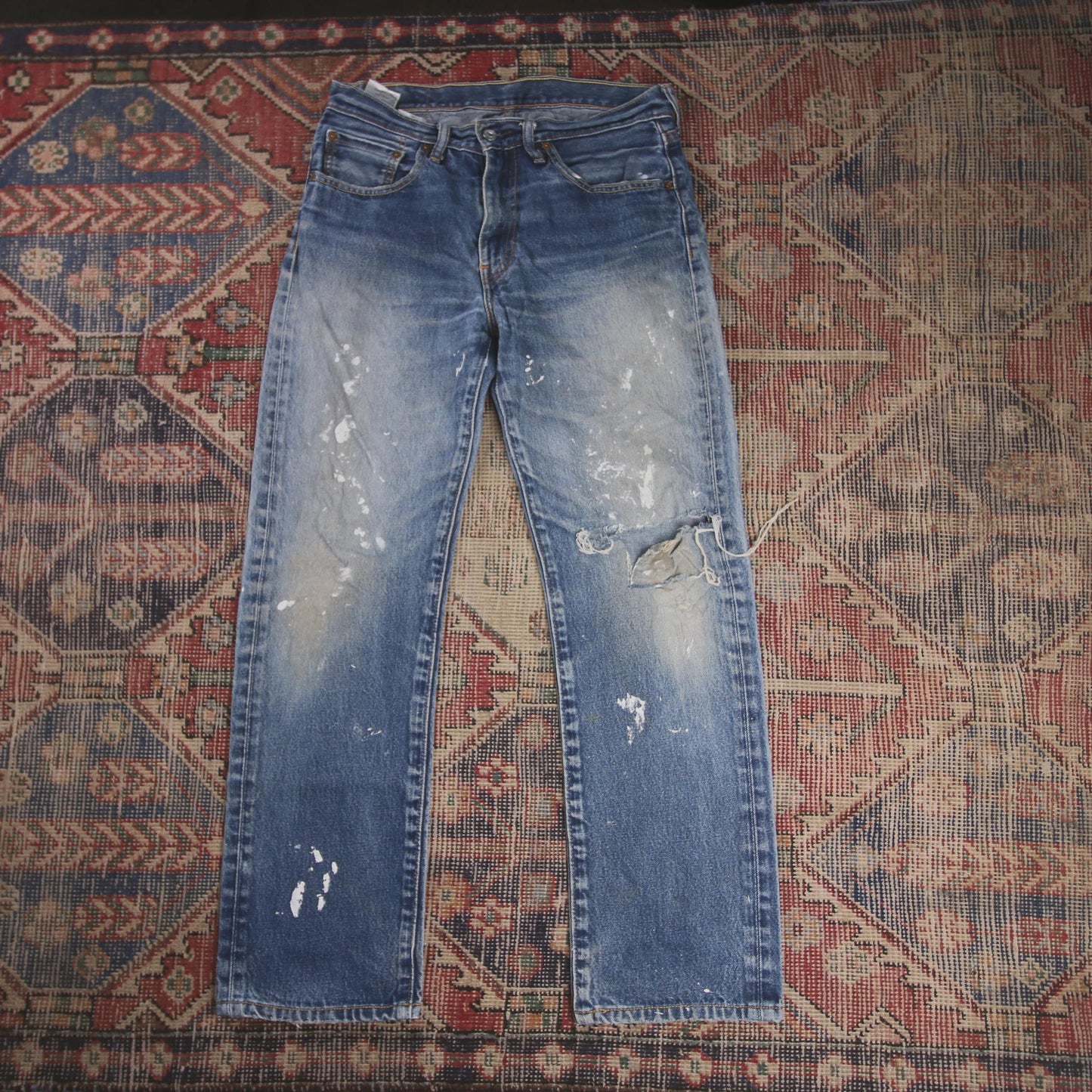 Levi's W30 L30 Straight Leg Classic Ripped Style Blue Denim Jeans