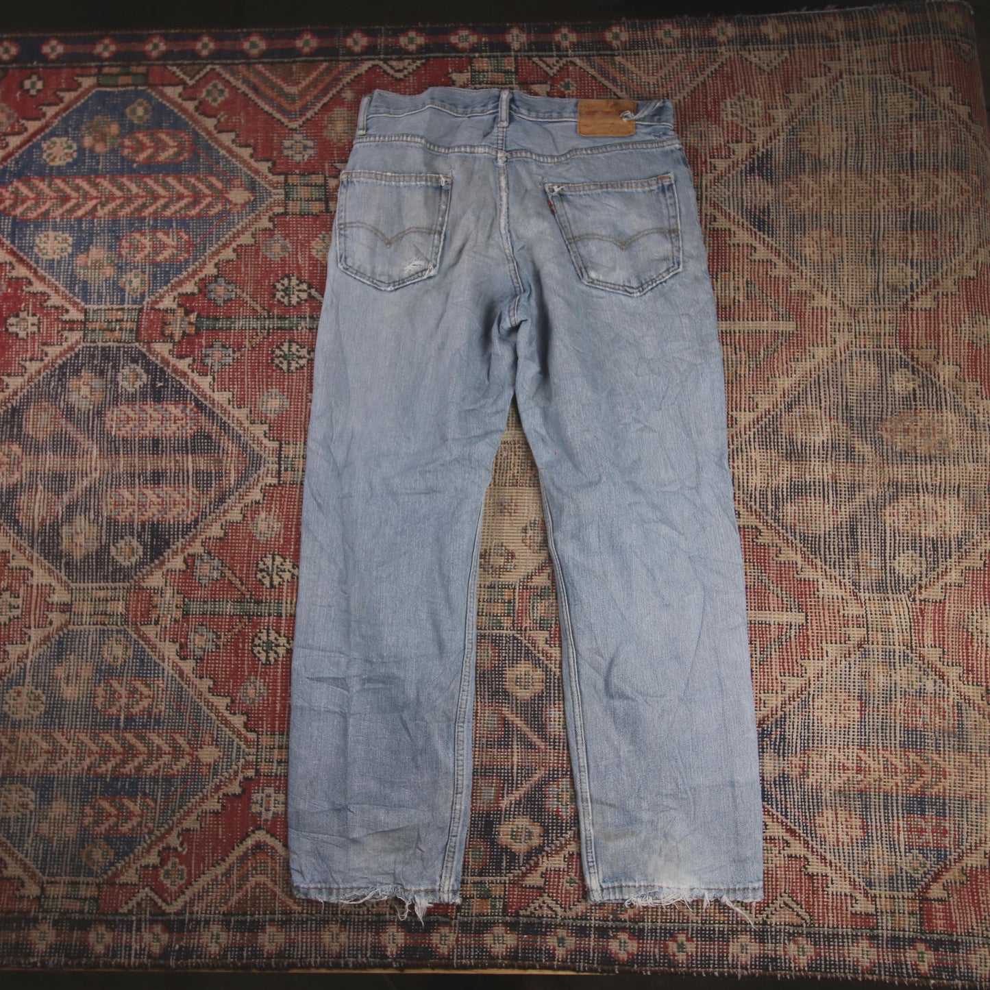 Levi's W34 L28 Tapered Leg Loose Fit Classic Ripped Style Blue Denim Jeans