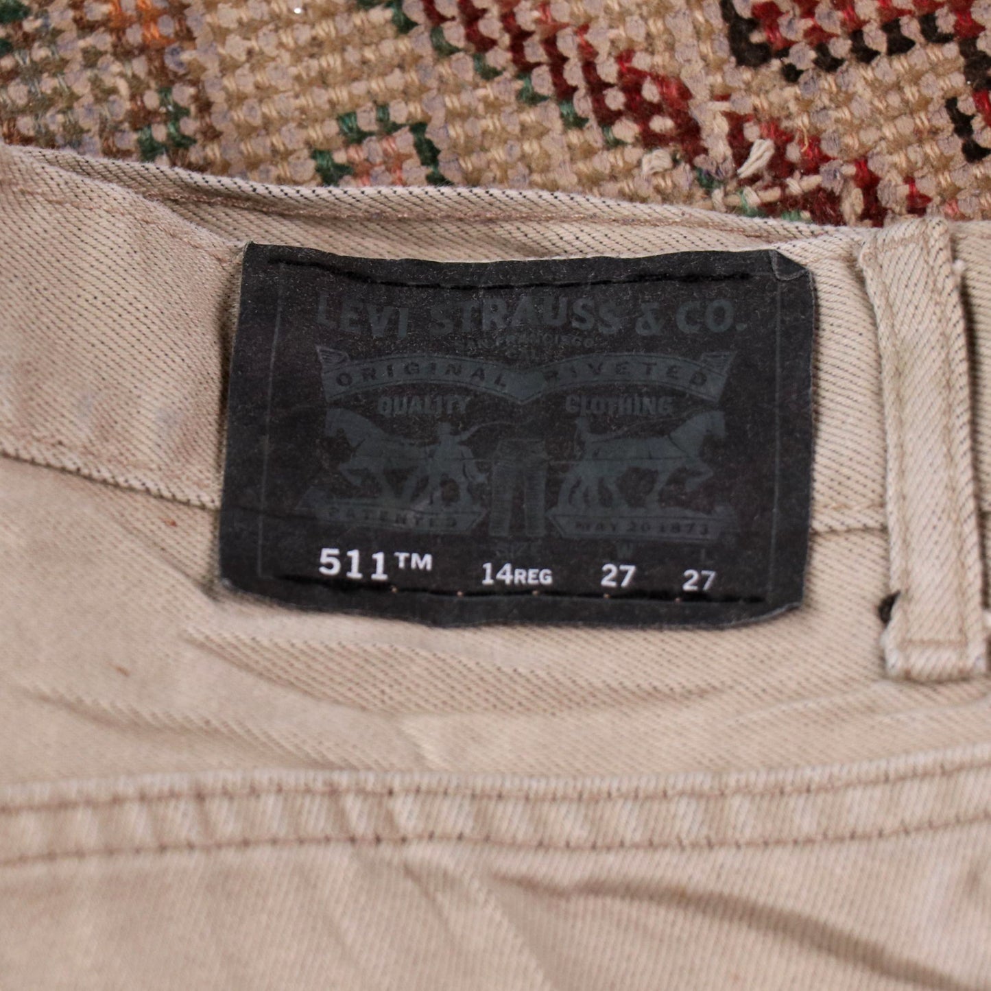 Levi's 511 W26 L28 Slim Fit Beige Denim Jeans