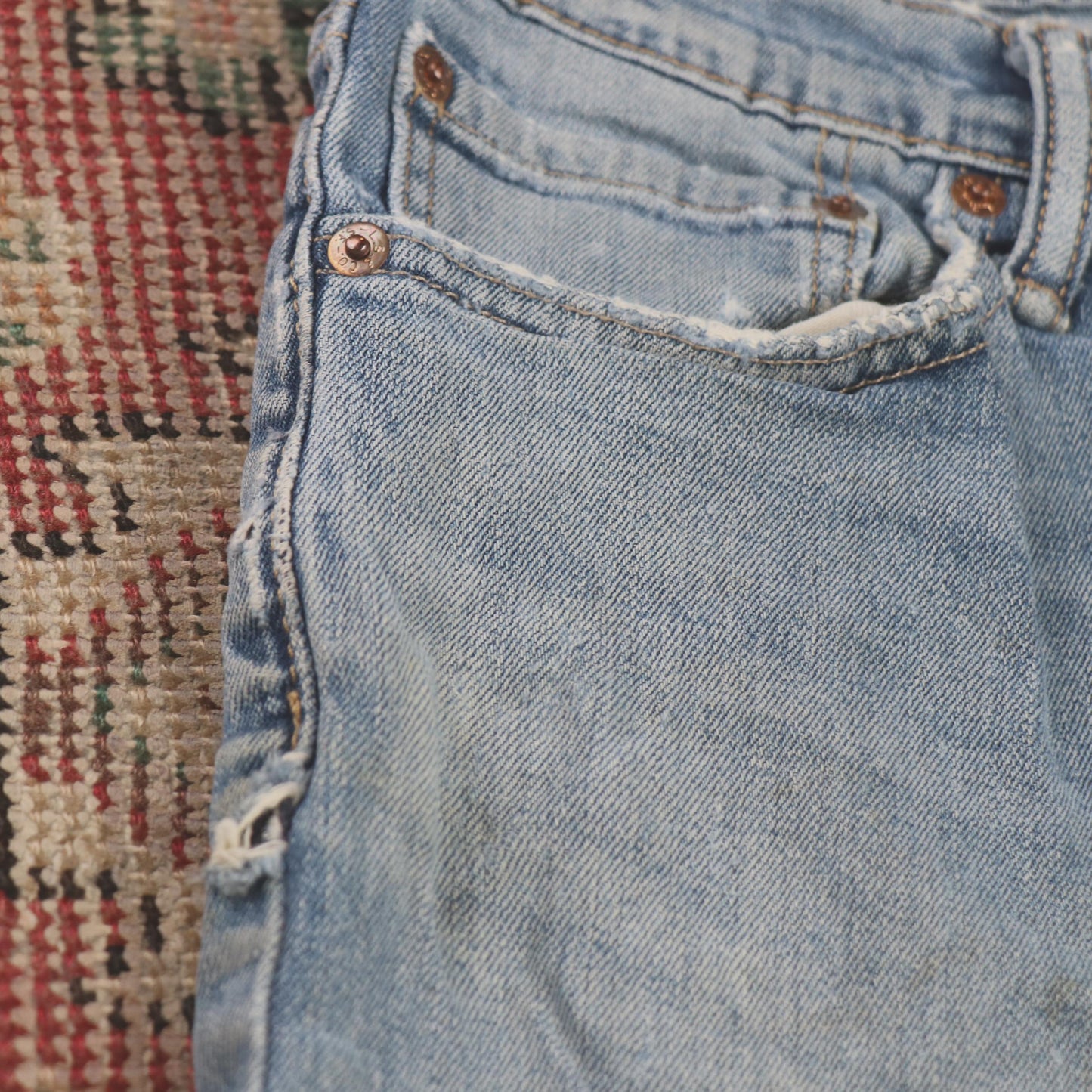 Levi's W30 L27 Straight Leg Classic Ripped Style Blue Denim Jeans