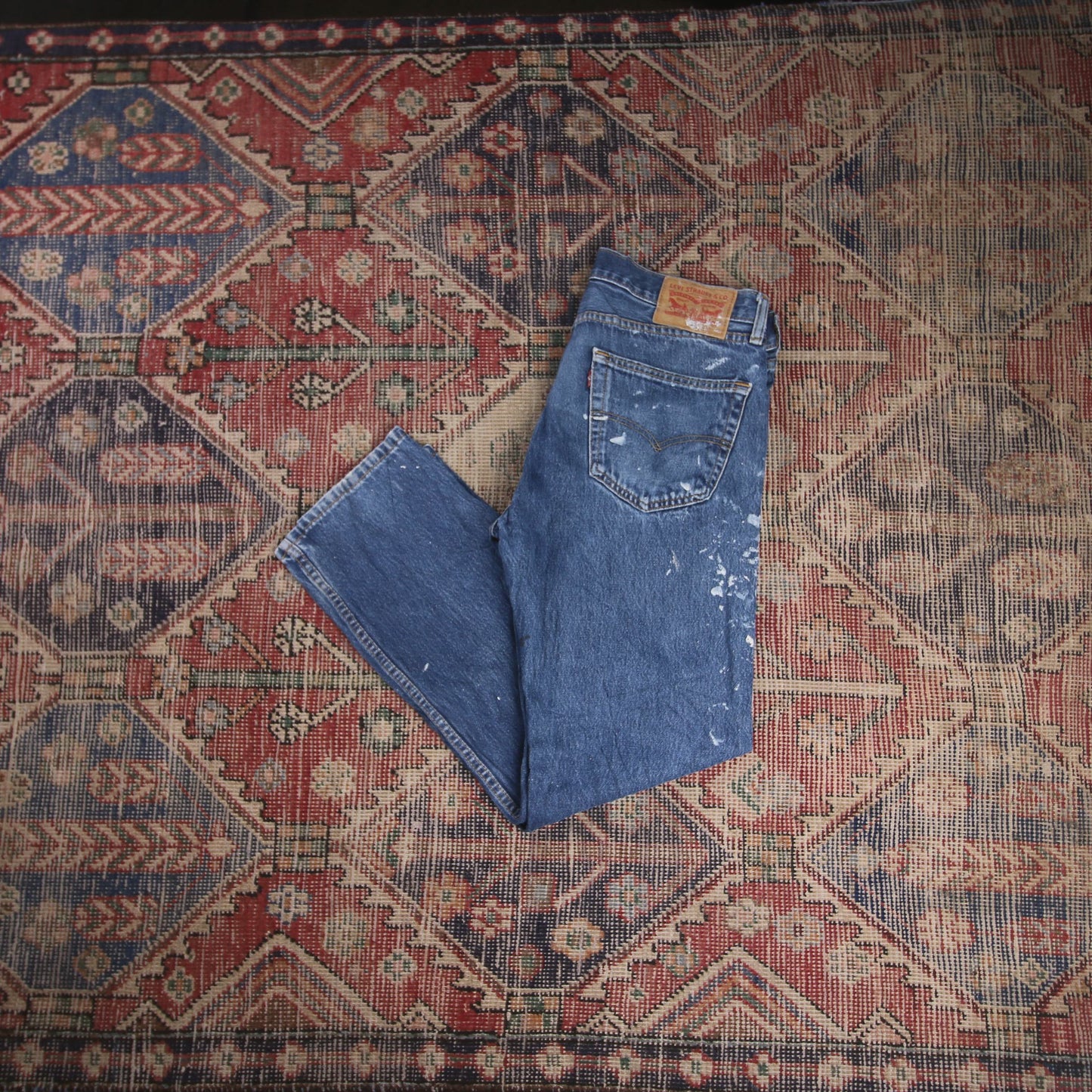 Levi's W32 L29 Straight Leg Relaxed Fit Blue Denim Jeans