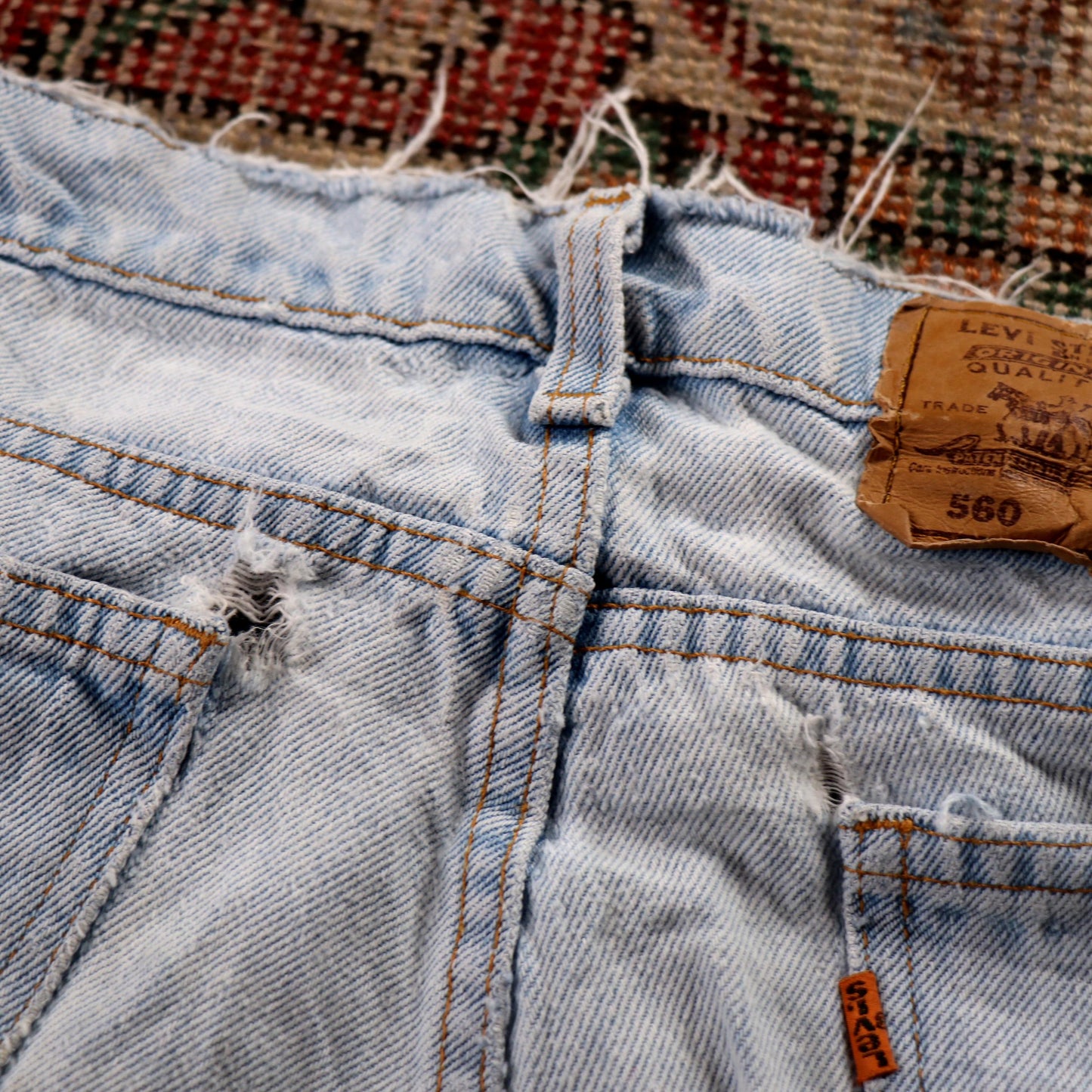Levi's 501 Orange Tab W34 L28 Original Fit Blue Denim Jeans