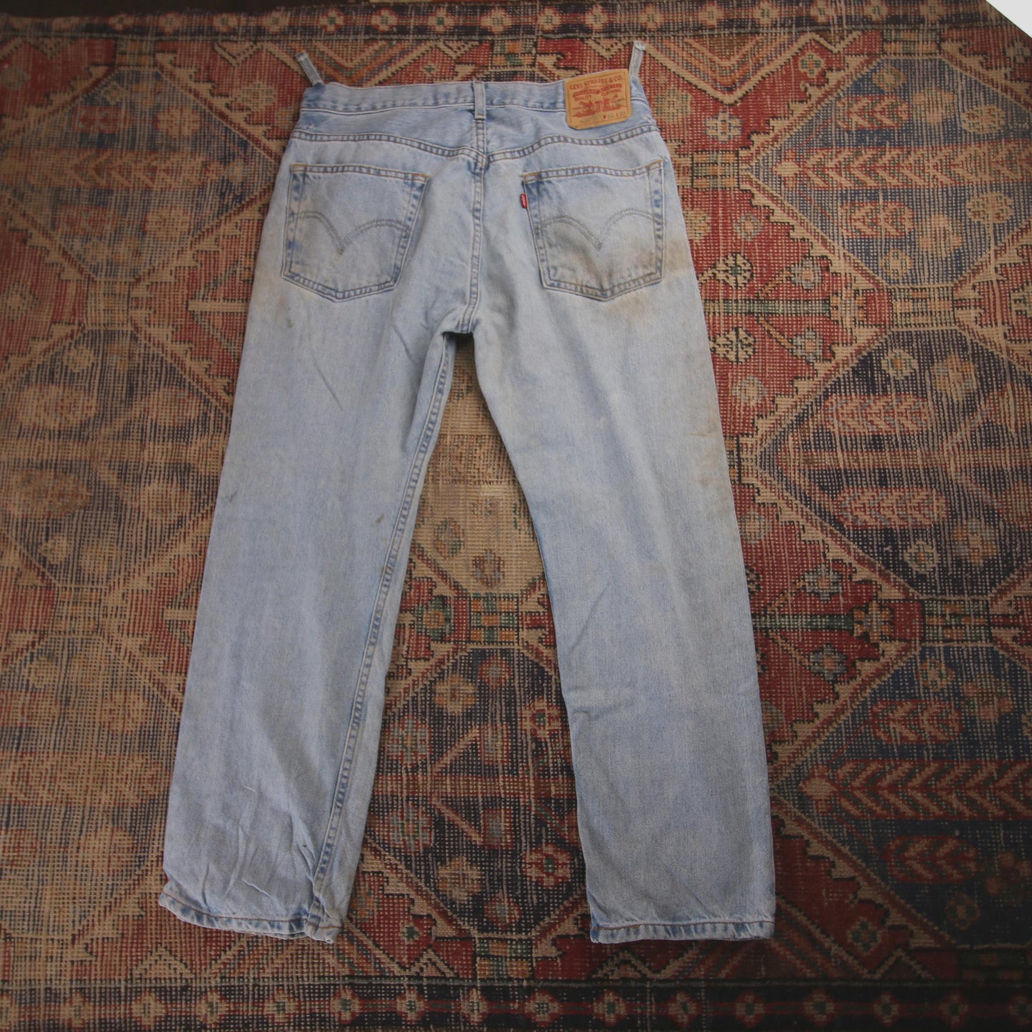 Levi's 505 W34 L28 Straight Leg Regular Fit Blue Denim Jeans