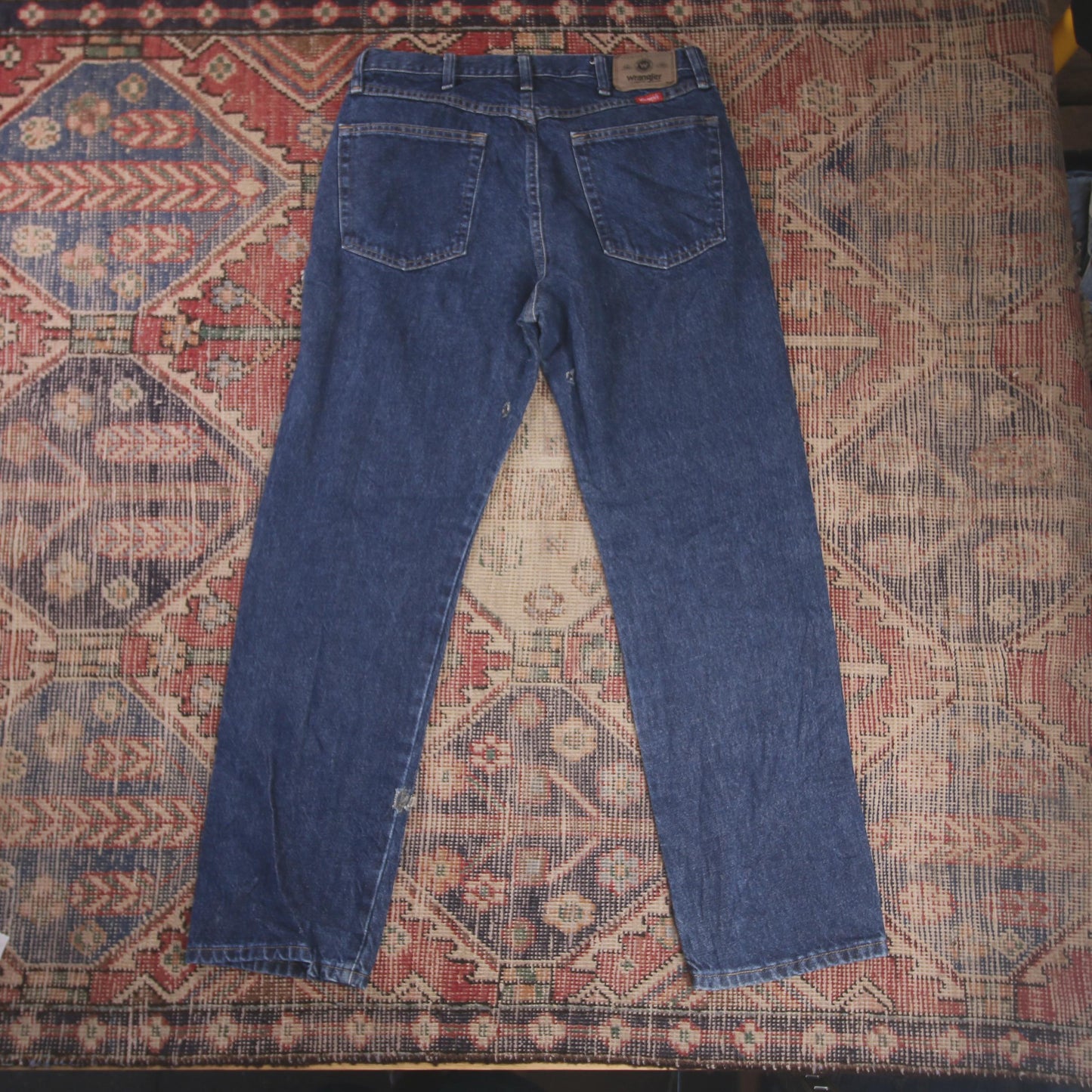 Wrangler W32 L30 Straight Leg Relaxed Fit Blue Denim Jeans