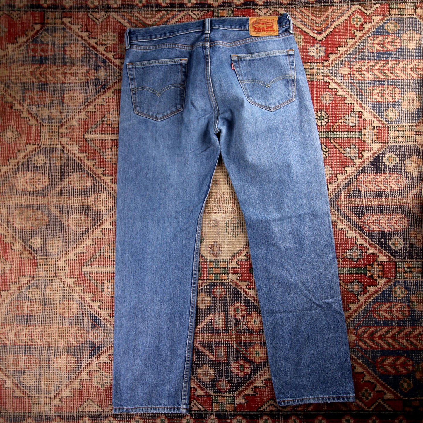 Levi's 505 Red Tab W60 L30 Straight Leg Regular Fit Blue Denim Jeans