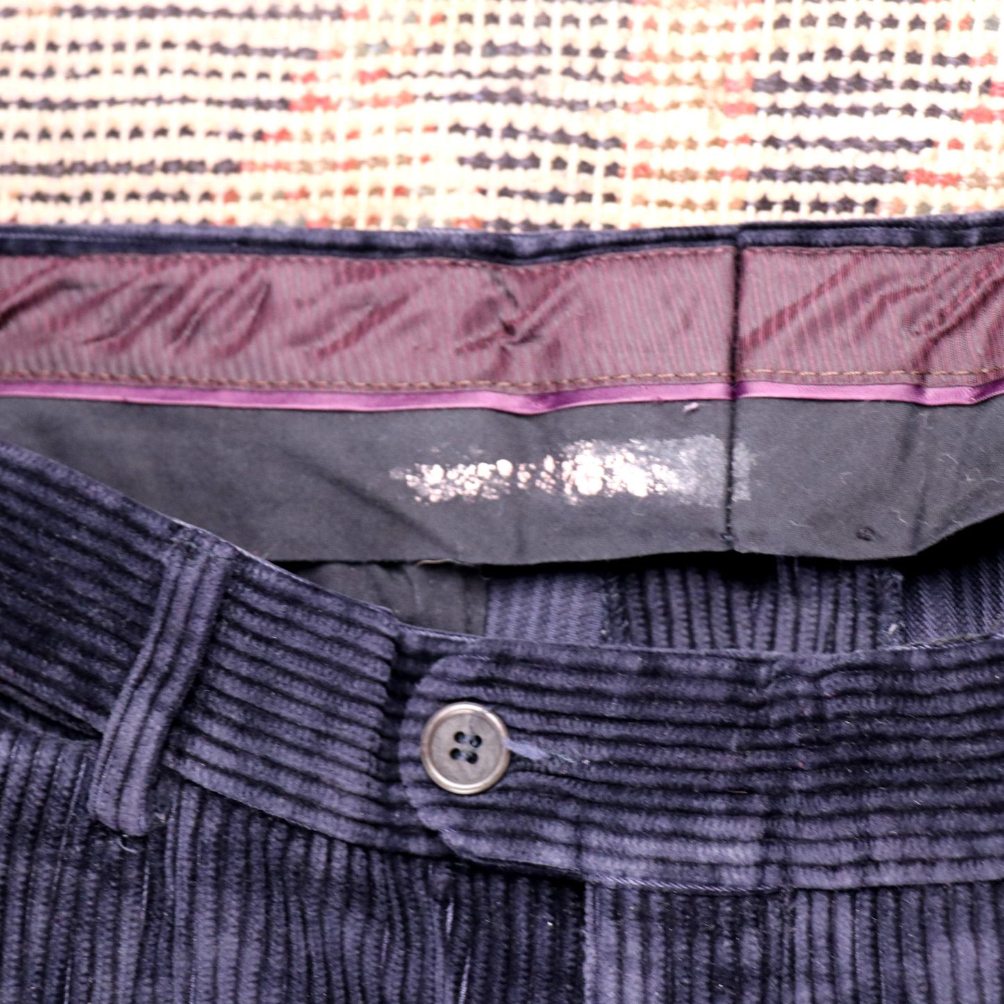 Unbranded W38 L25 Straight Leg Blue Corduroy Trousers