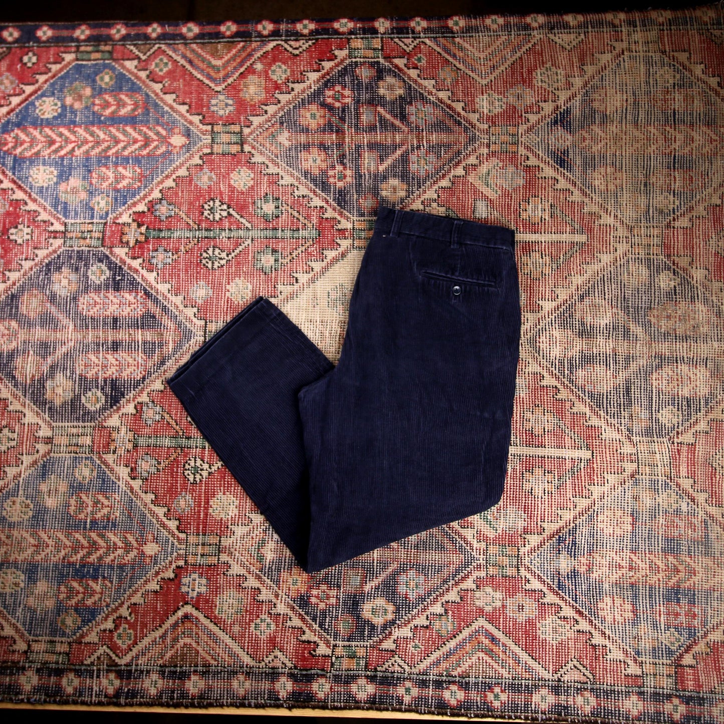 Unbranded W36 L28 Straight Leg Blue Corduroy Trousers