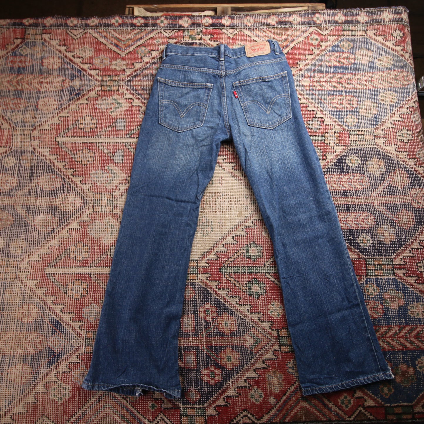 Levi's 527 Red Tab W26 L28 Bootcut Blue Denim Jeans