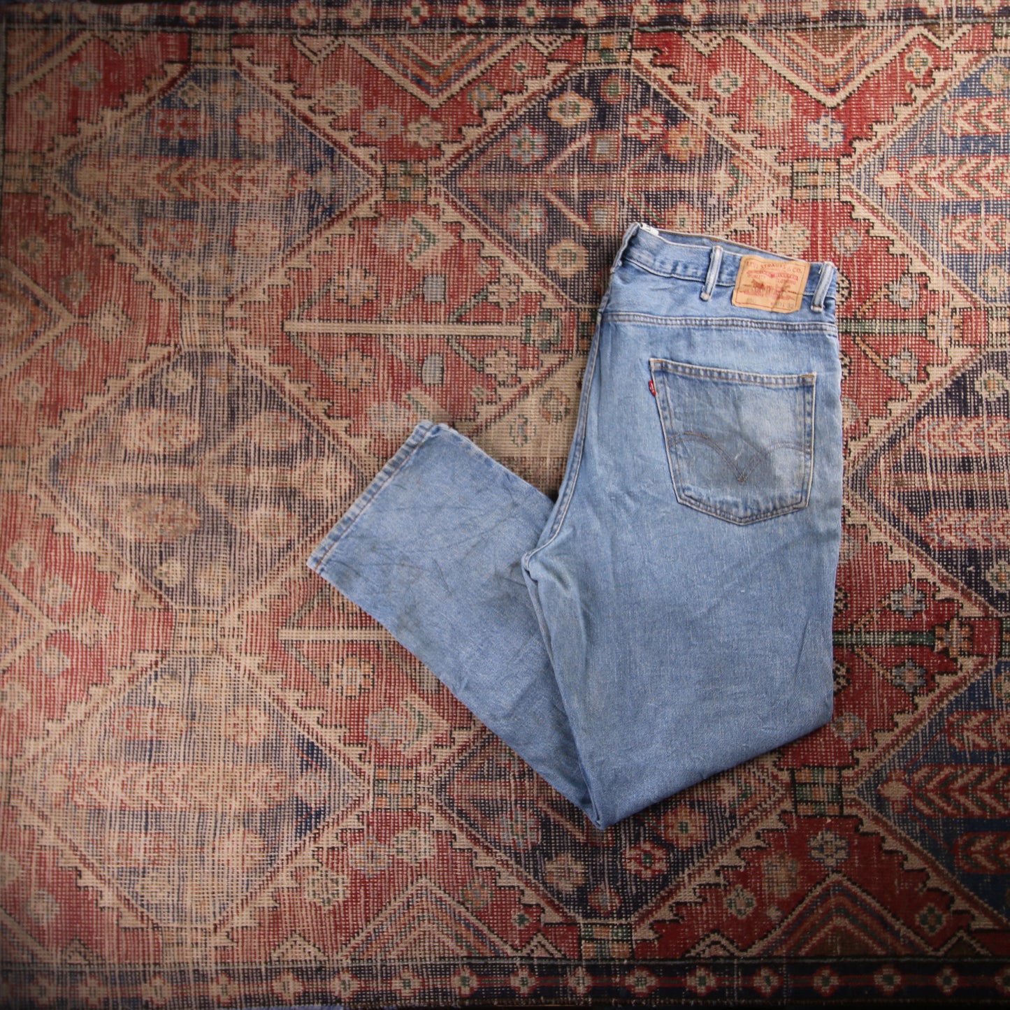 Levi's 550 Red Tab W40 L32 Tapered Leg Relaxed Fit Blue Denim Jeans