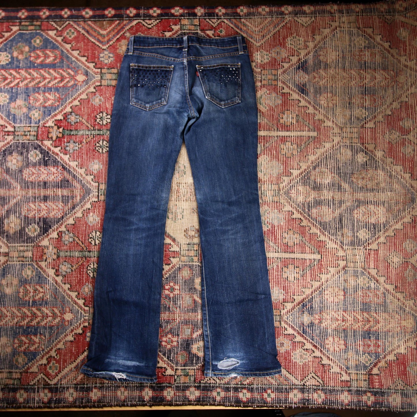 Levi's W28 L32 Flared Blue Denim Jeans