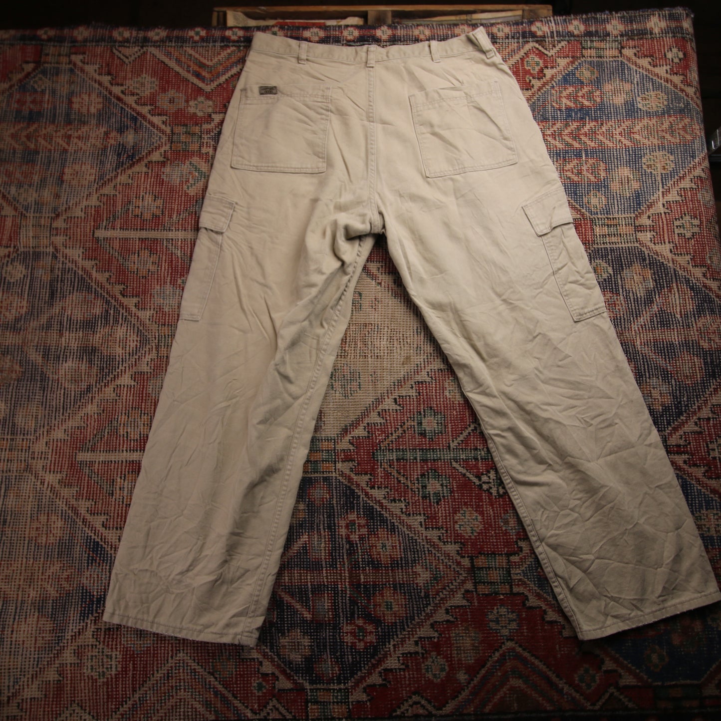 Wrangler W34 L27 Cargo Beige Denim Trousers