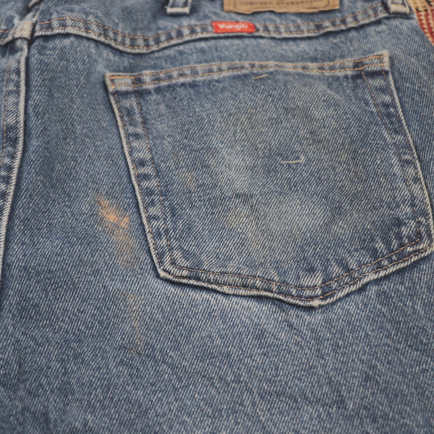 Wrangler W36 L29 Straight Leg Relaxed Fit Blue Denim Jeans