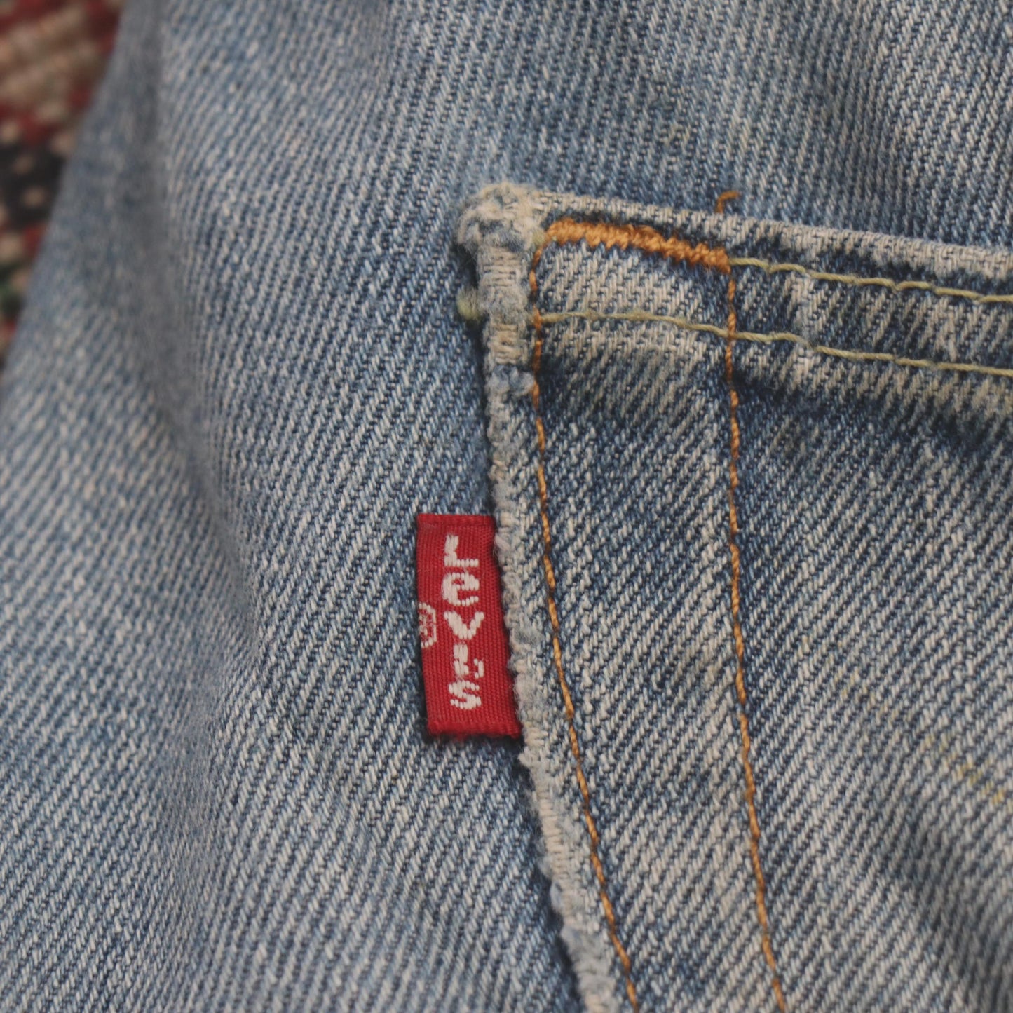 Levi's 505 W36 L31 Straight Leg Regular Fit Classic Ripped Style Blue Denim Jean