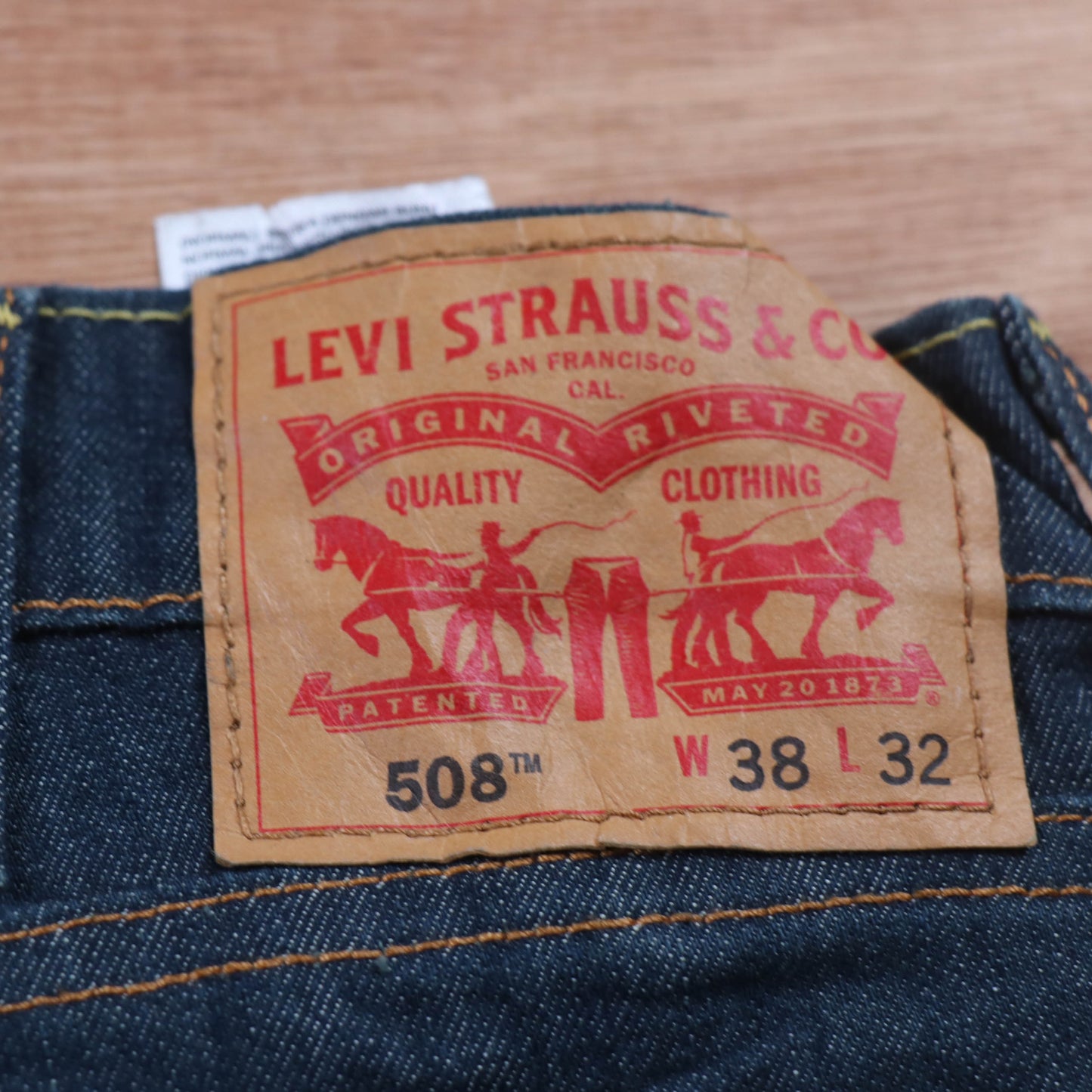 Levi's 508 Red Tab W38 L19 Tapered Leg Regular Fit Blue Denim Jeans