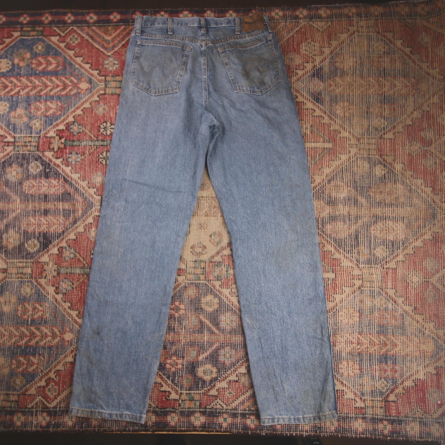 Wrangler W32 L33 Straight Leg Regular Fit Blue Denim Jeans