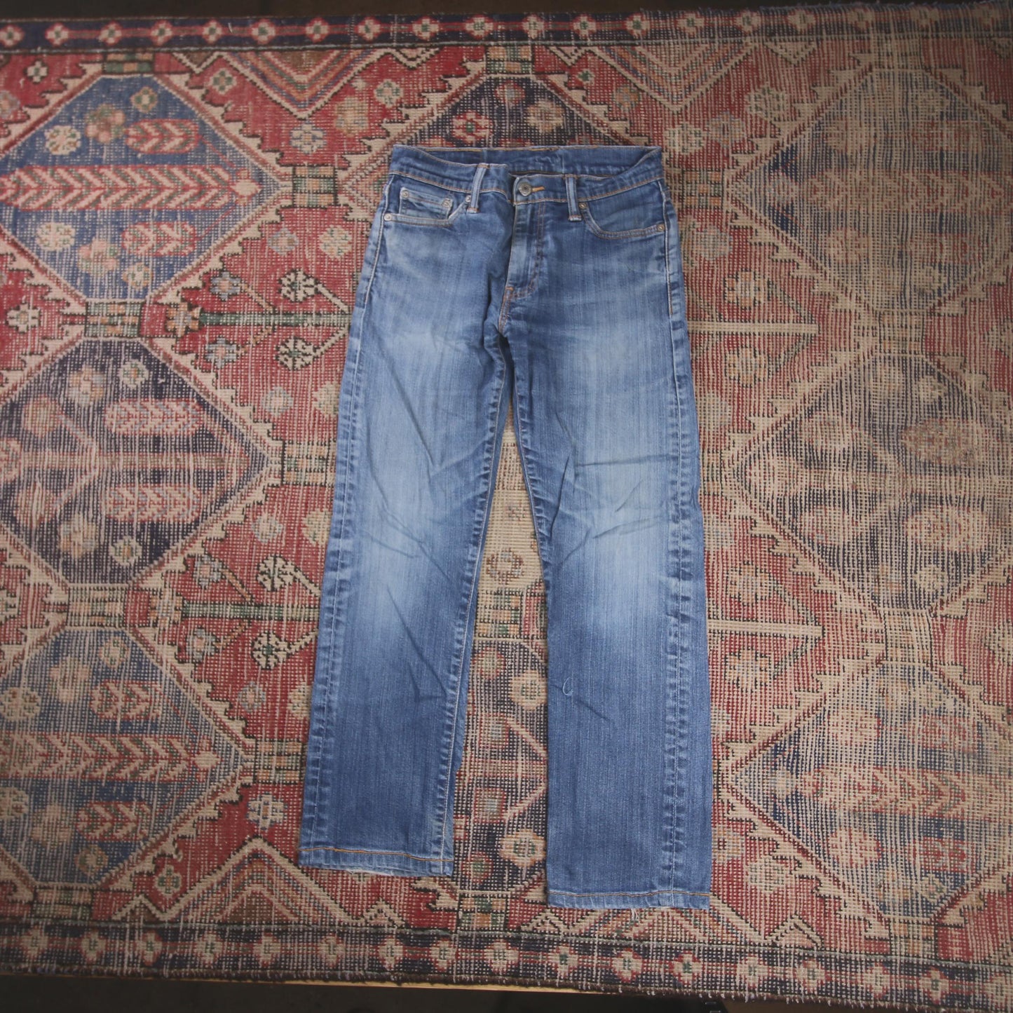 Levi's W28 L26 Straight Leg Blue Denim Jeans