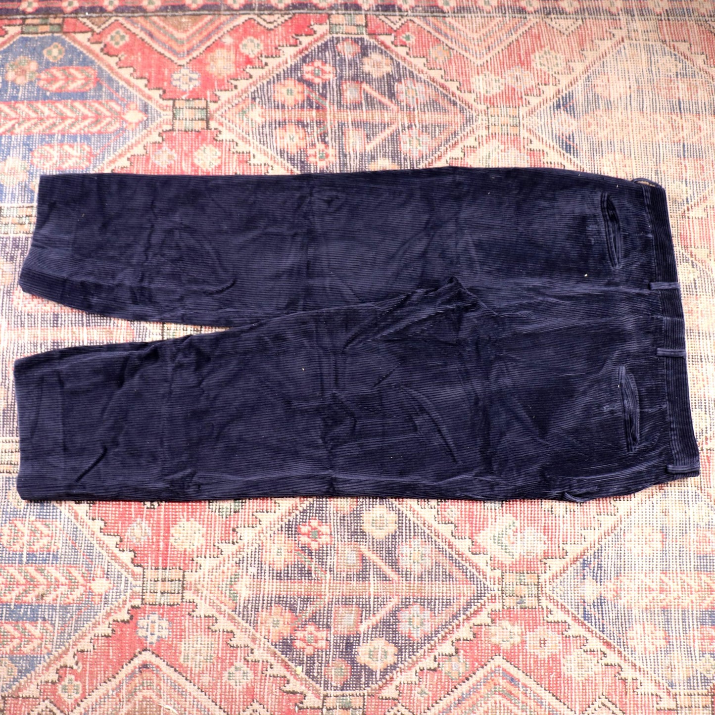 Unbranded W38 L25 Straight Leg Blue Corduroy Trousers