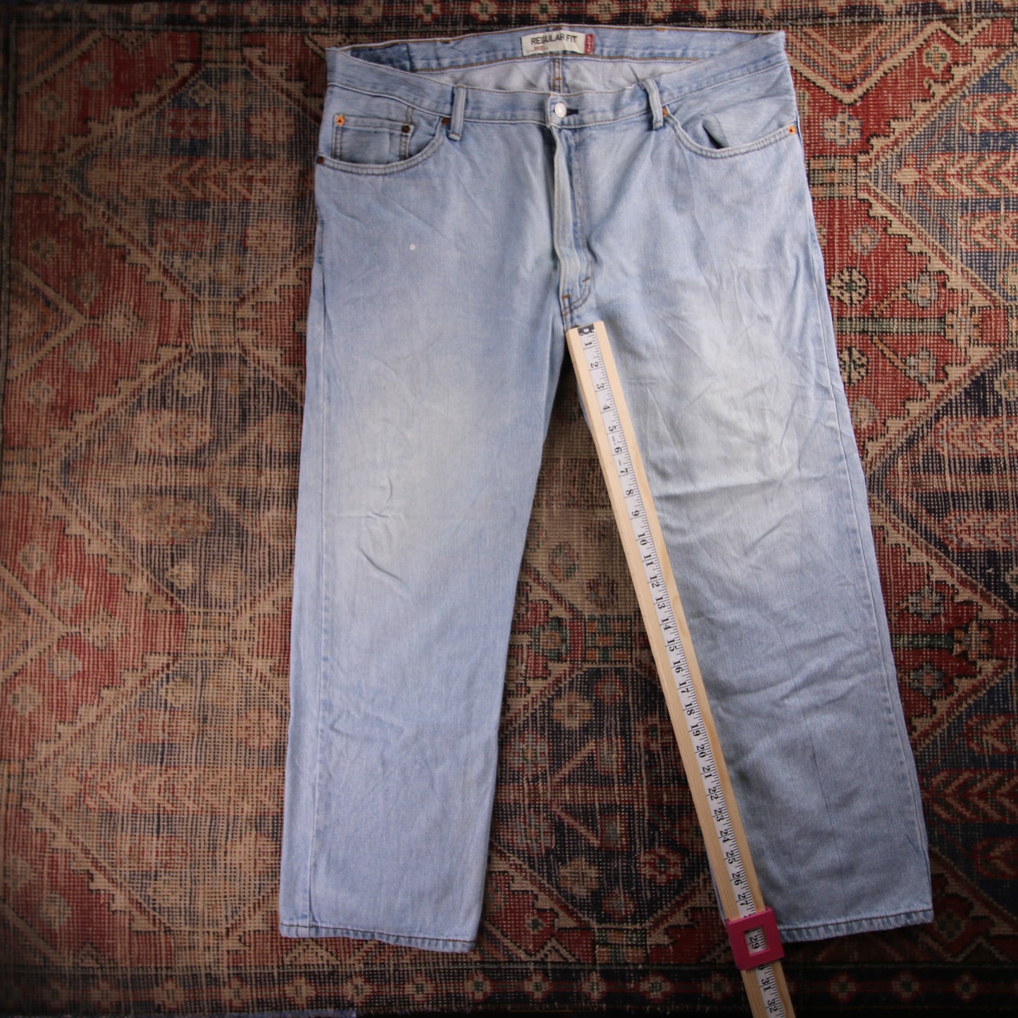 Levi's 505 Red Tab W42 L29 Straight Leg Regular Fit Blue Denim Jeans
