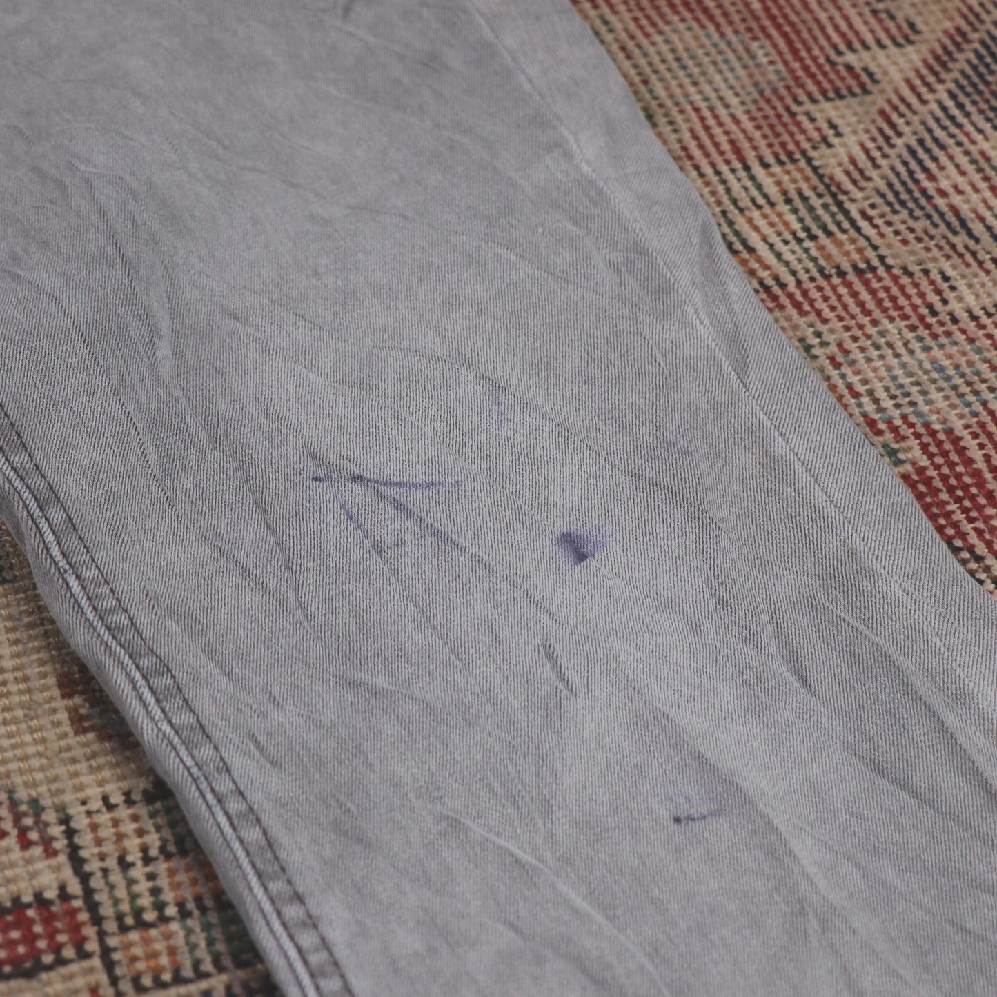 Levi's W34 L30 Straight Leg Loose Fit Grey Denim Jeans