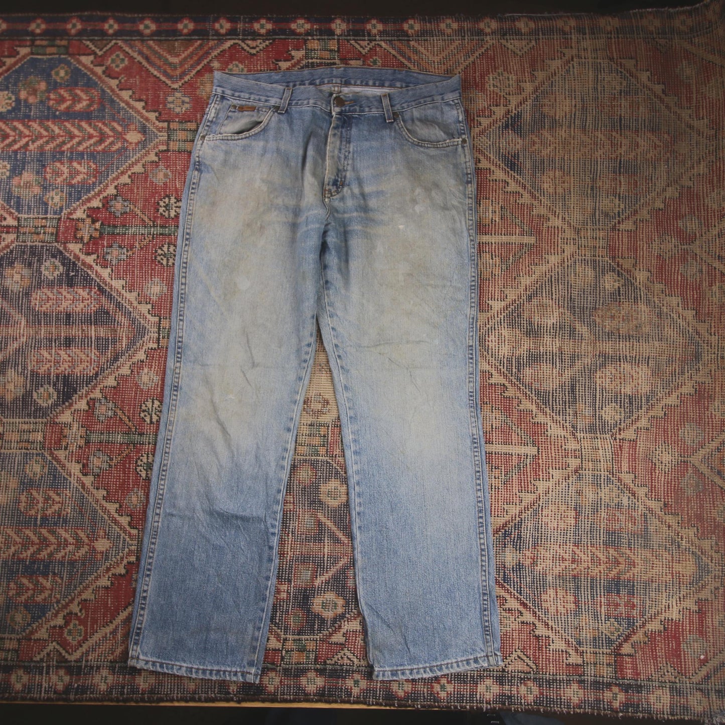 Wrangler W36 L29 Straight Leg Relaxed Fit Blue Denim Jeans