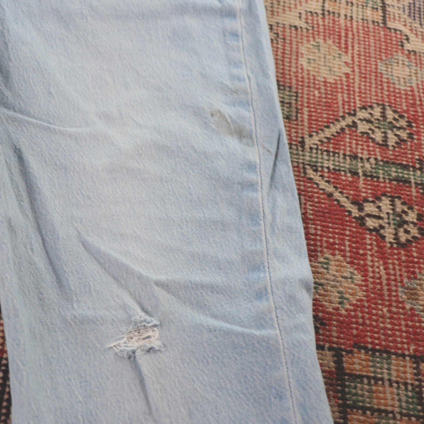 Levi's Red Tab W26 L28 Straight Leg High Waisted Blue Denim Jeans