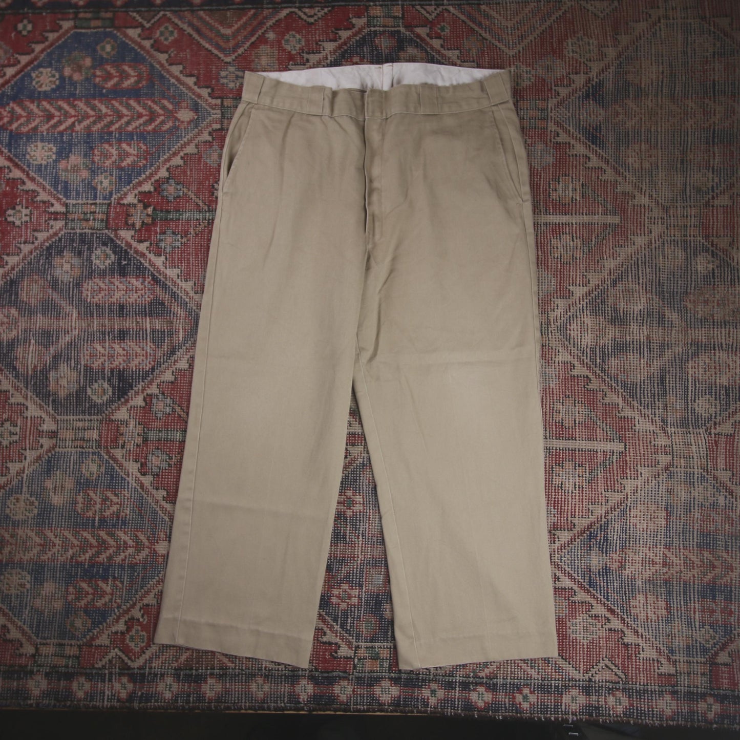 Dickies W36 L24 Straight Leg Beige Cotton Blend Trousers
