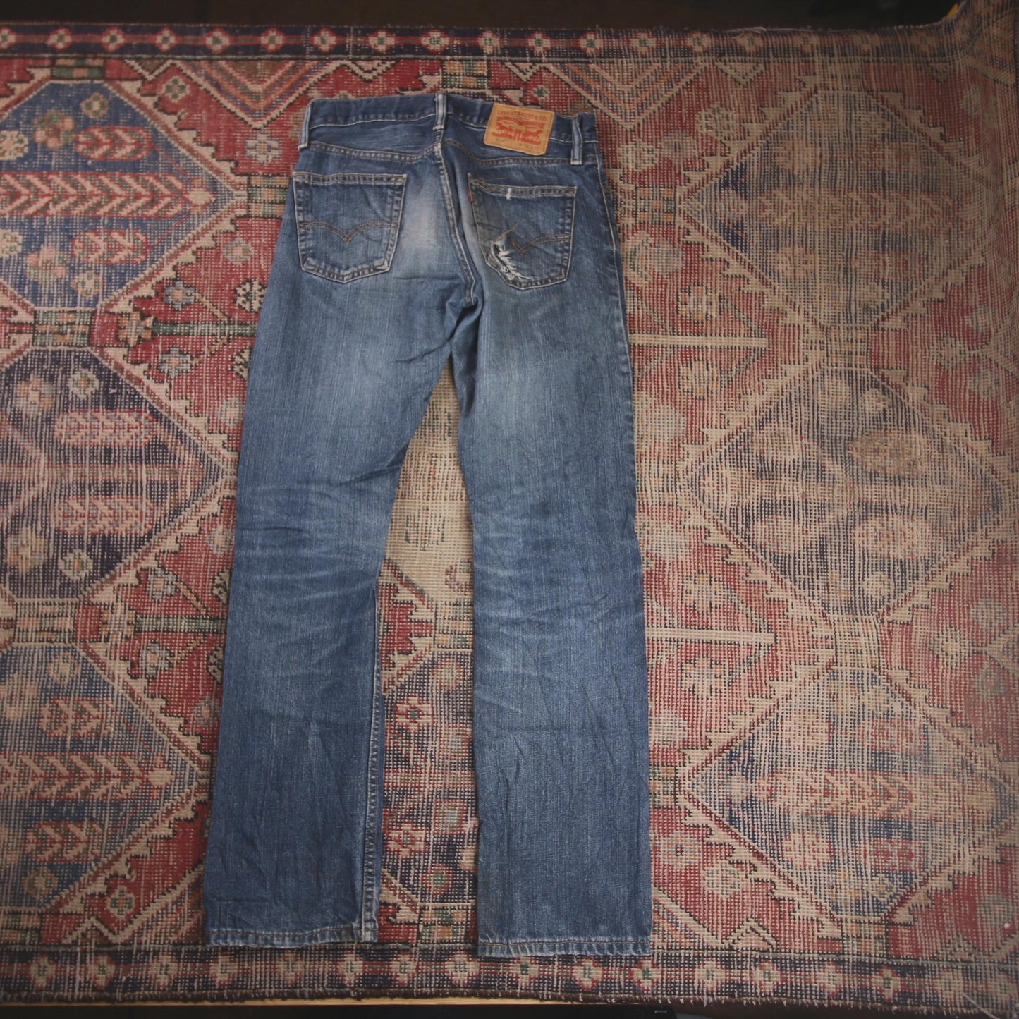 Levi's 514 W30 L30 Straight Leg Classic Ripped Style Blue Denim Jeans