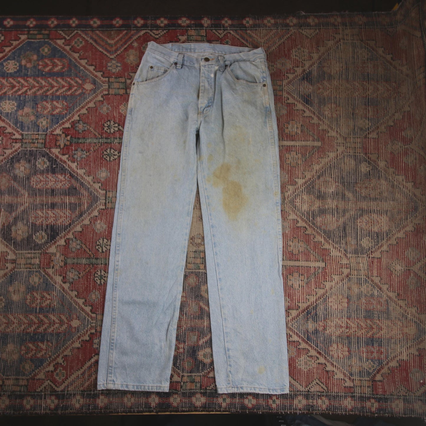 Wrangler W30 L30 Straight Leg Relaxed Fit Blue Denim Jeans