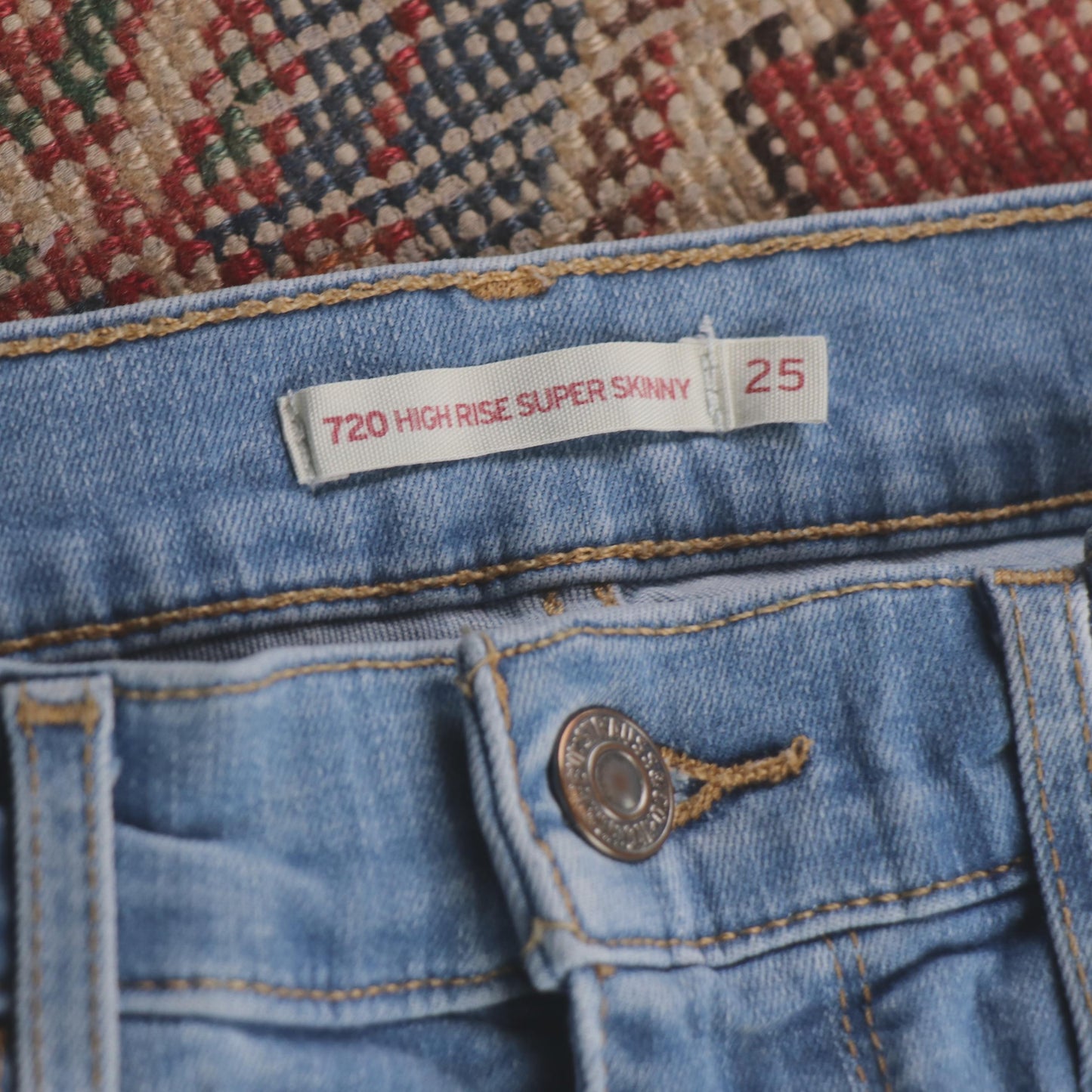 Levi's W26 L29 Skinny Classic Ripped Style Blue Denim Jeans