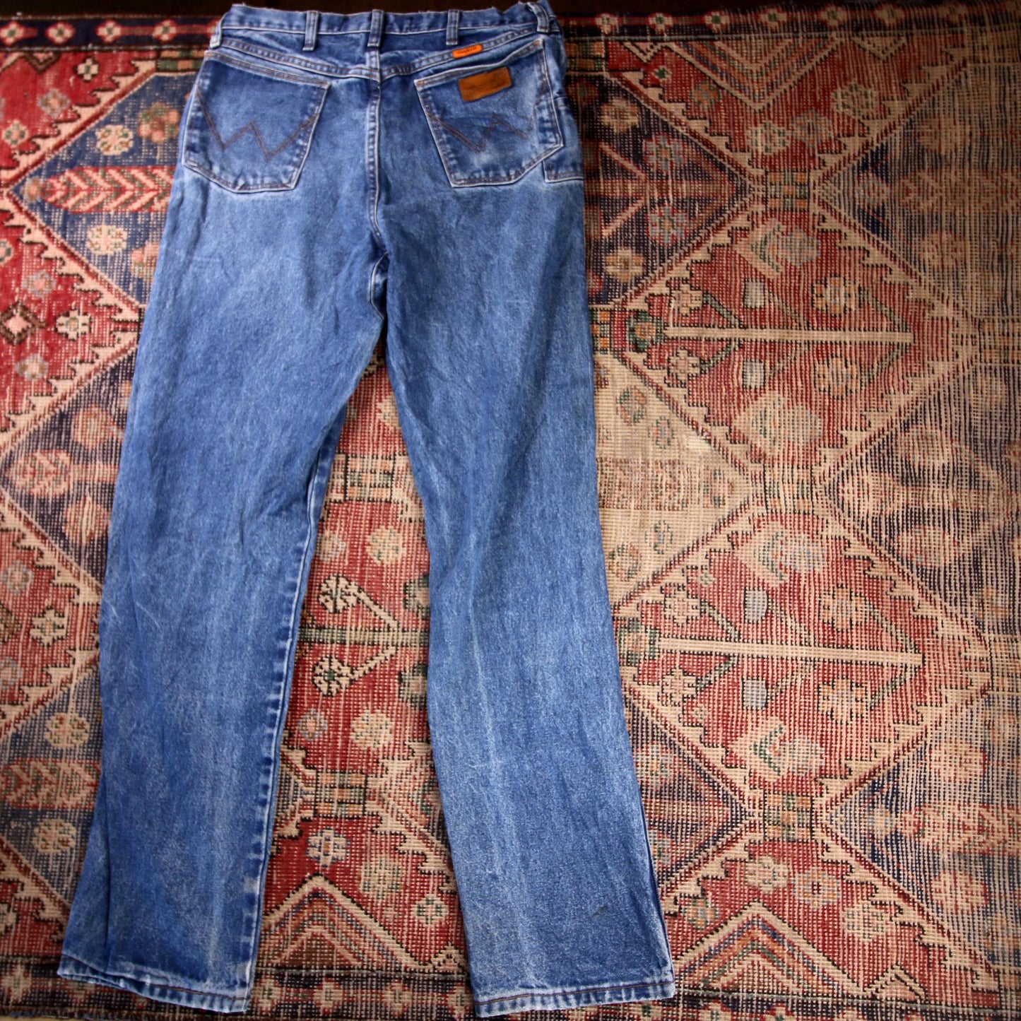 Wrangler W34 L34 Straight Leg Relaxed Fit Blue Denim Jeans