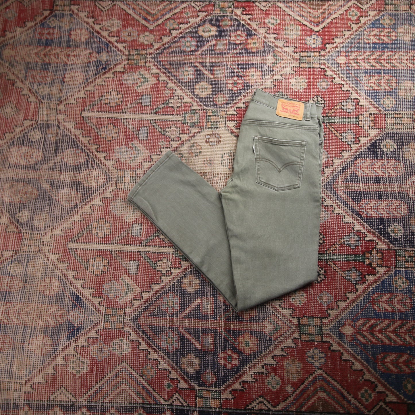 Levi's 511 White Tab W30 L29 Slim Fit Green Denim Jeans