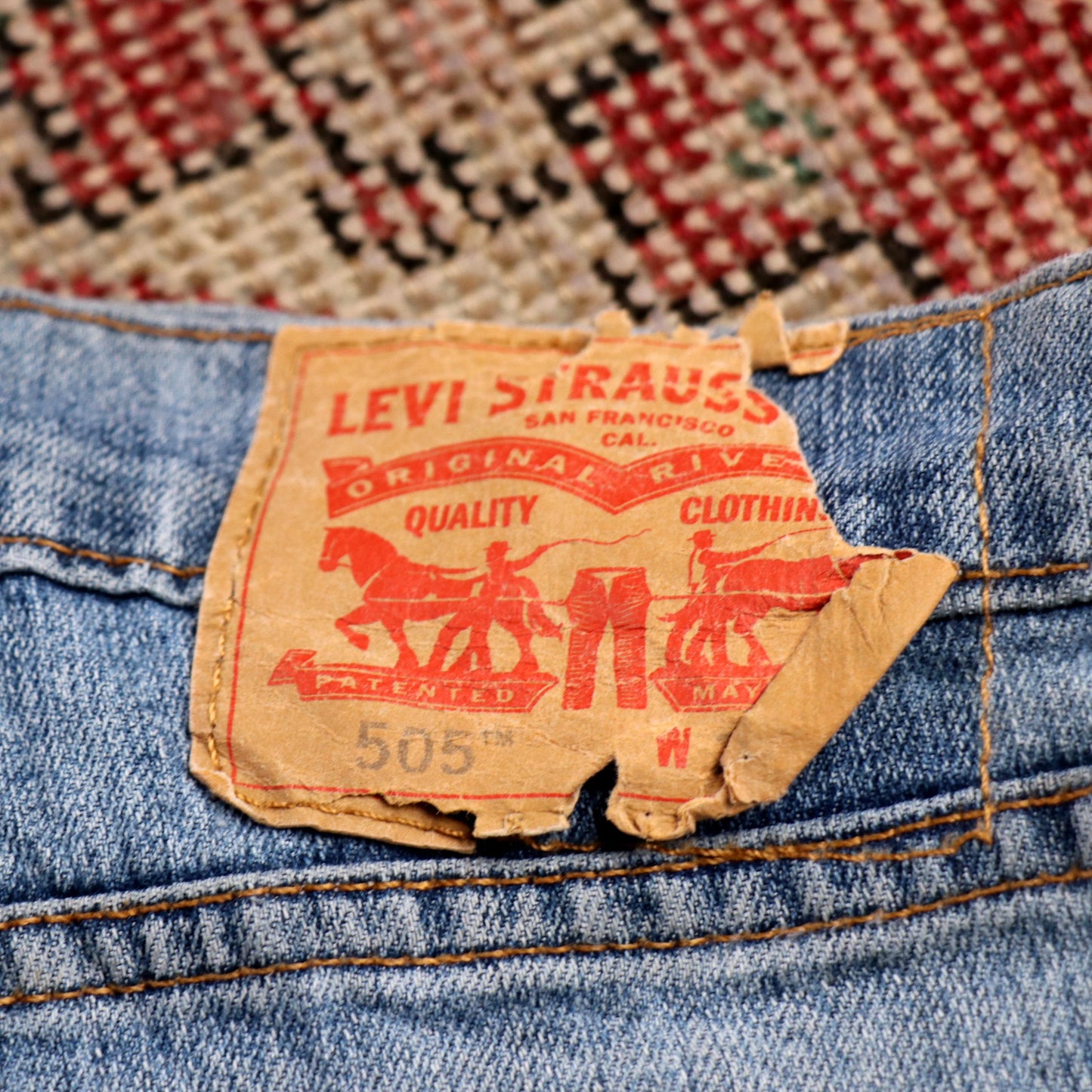 Levi's 505 W36 L31 Straight Leg Regular Fit Blue Denim Jeans