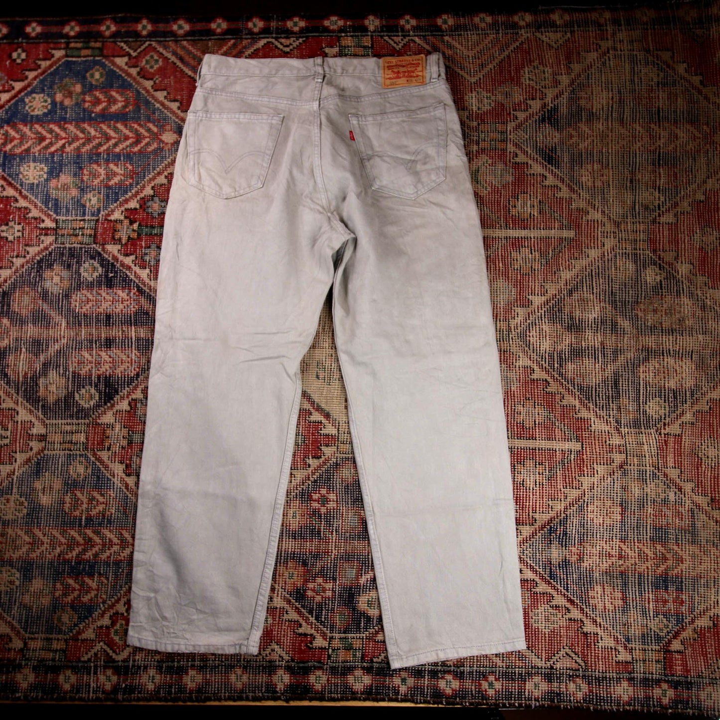Levi's 550 W34 L28 Tapered Leg Relaxed Fit Beige Denim Jeans