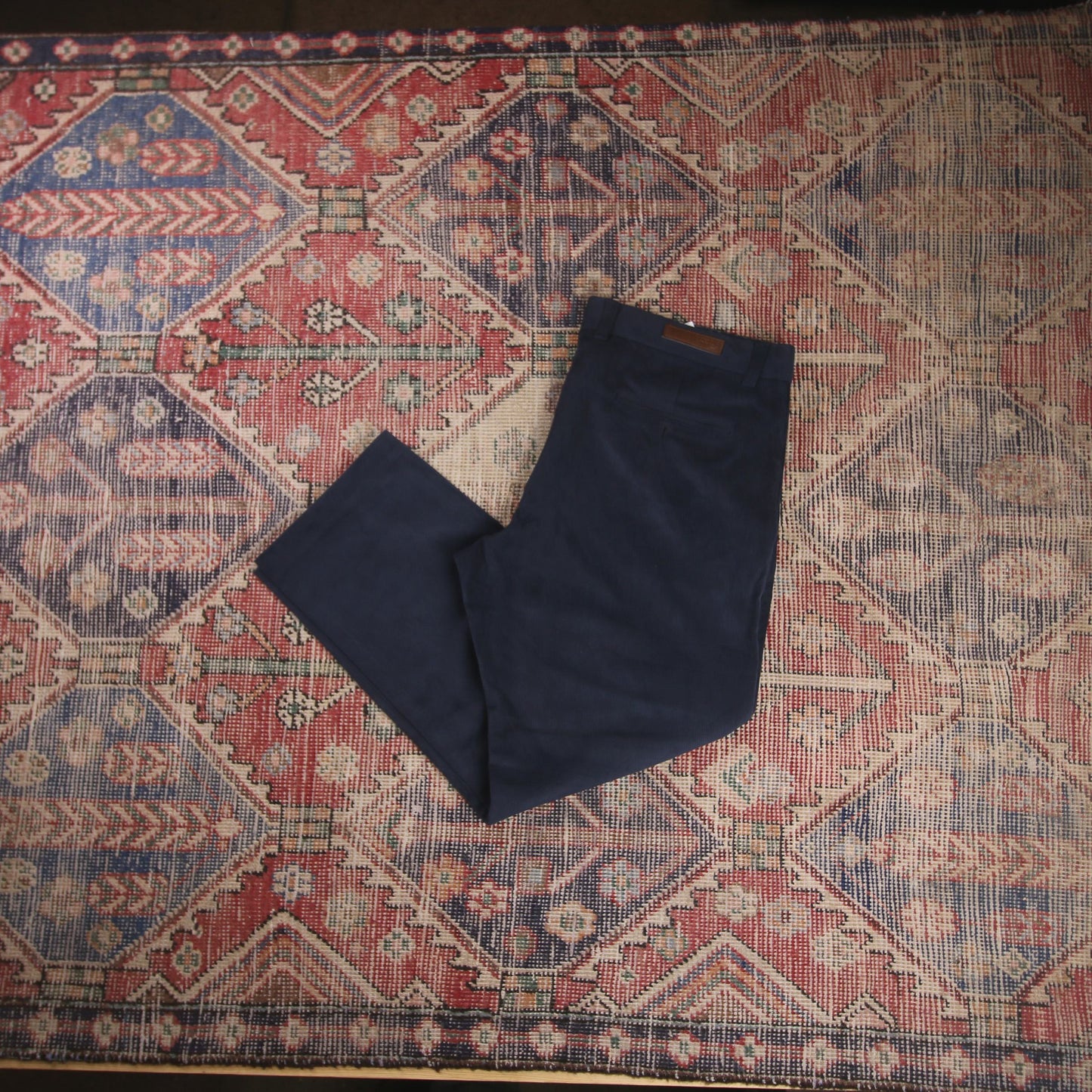 Unbranded W38 L28 Straight Leg Blue Corduroy Trousers