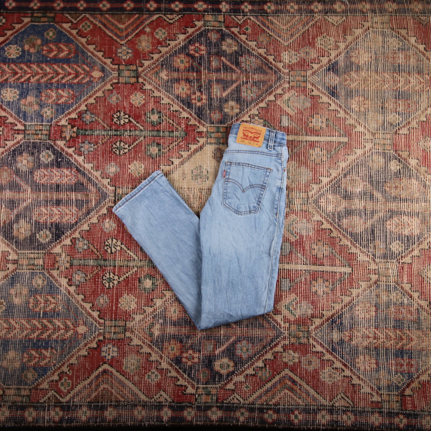 Levi's 514 W26 L29 Straight Leg Blue Denim Jeans