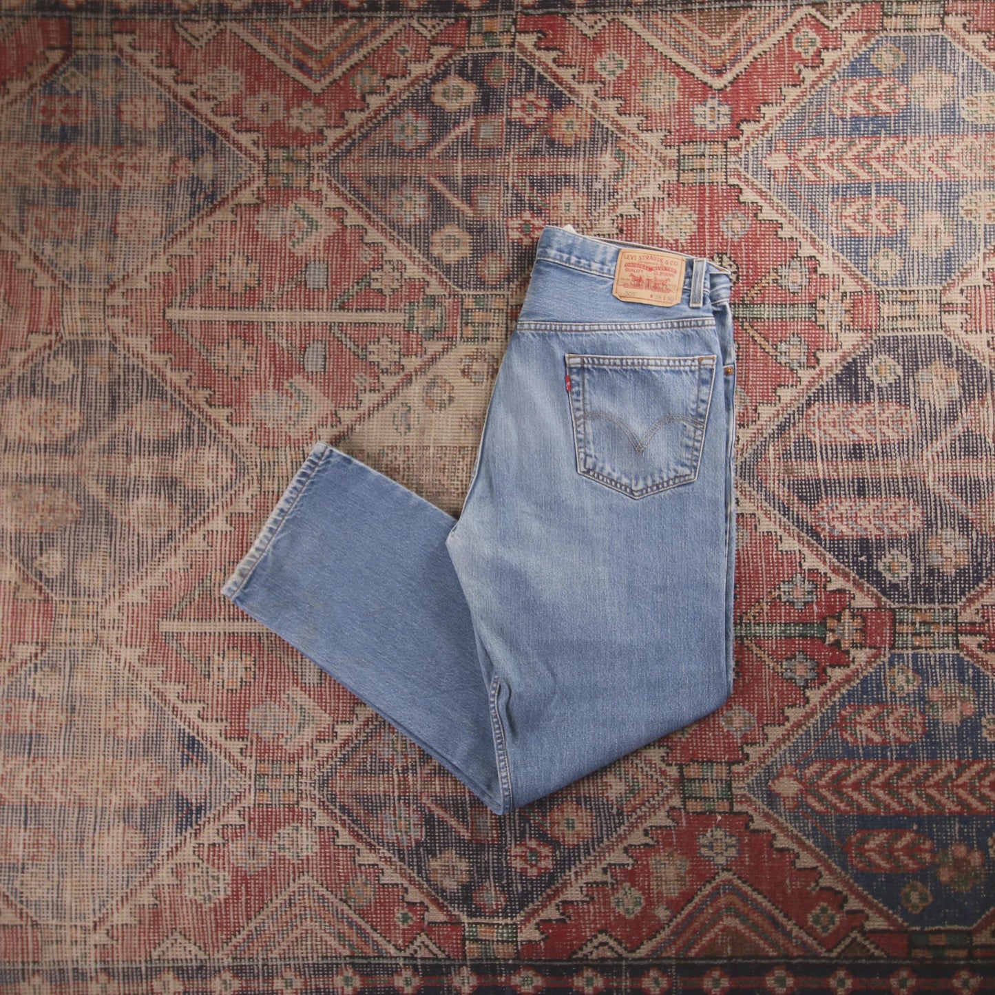 Levi's 505 Red Tab W28 L29 Straight Leg Regular Fit Blue Denim Jeans