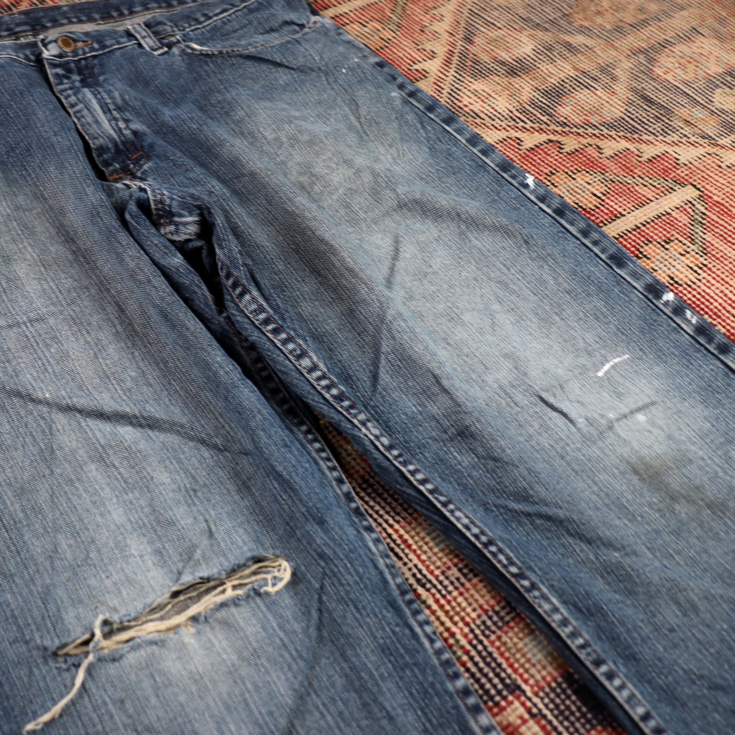 Wrangler W38 L30 Straight Leg Relaxed Fit Blue Denim Jeans
